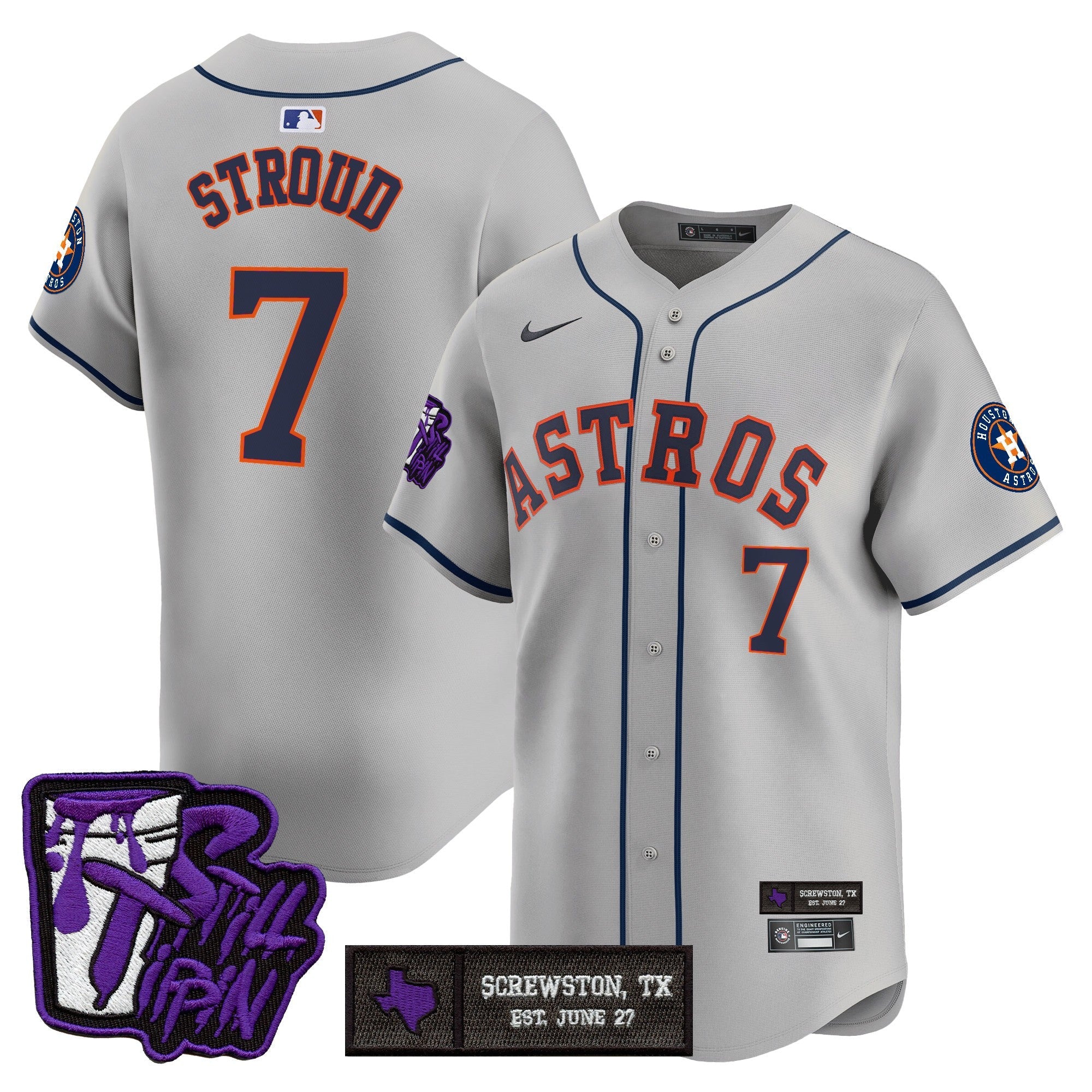 HOU DJ Screw Still Tippin Purple Patch Vapor Premier Limited Jersey - All Stitched
