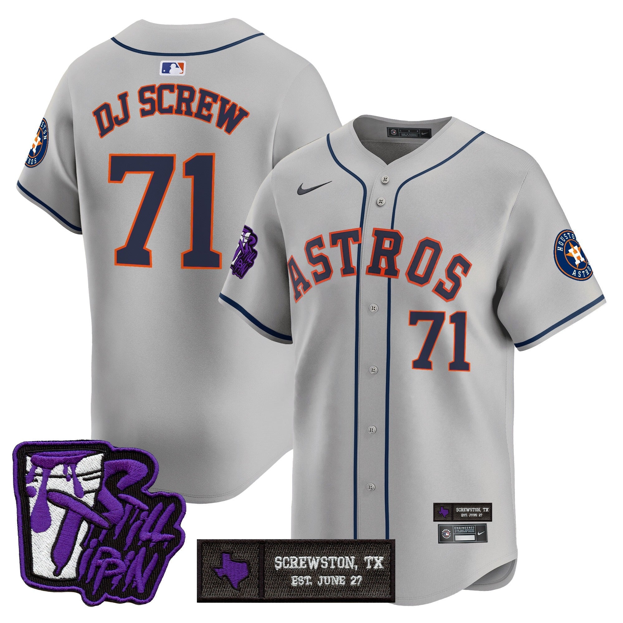 HOU DJ Screw Still Tippin Purple Patch Vapor Premier Limited Jersey - All Stitched