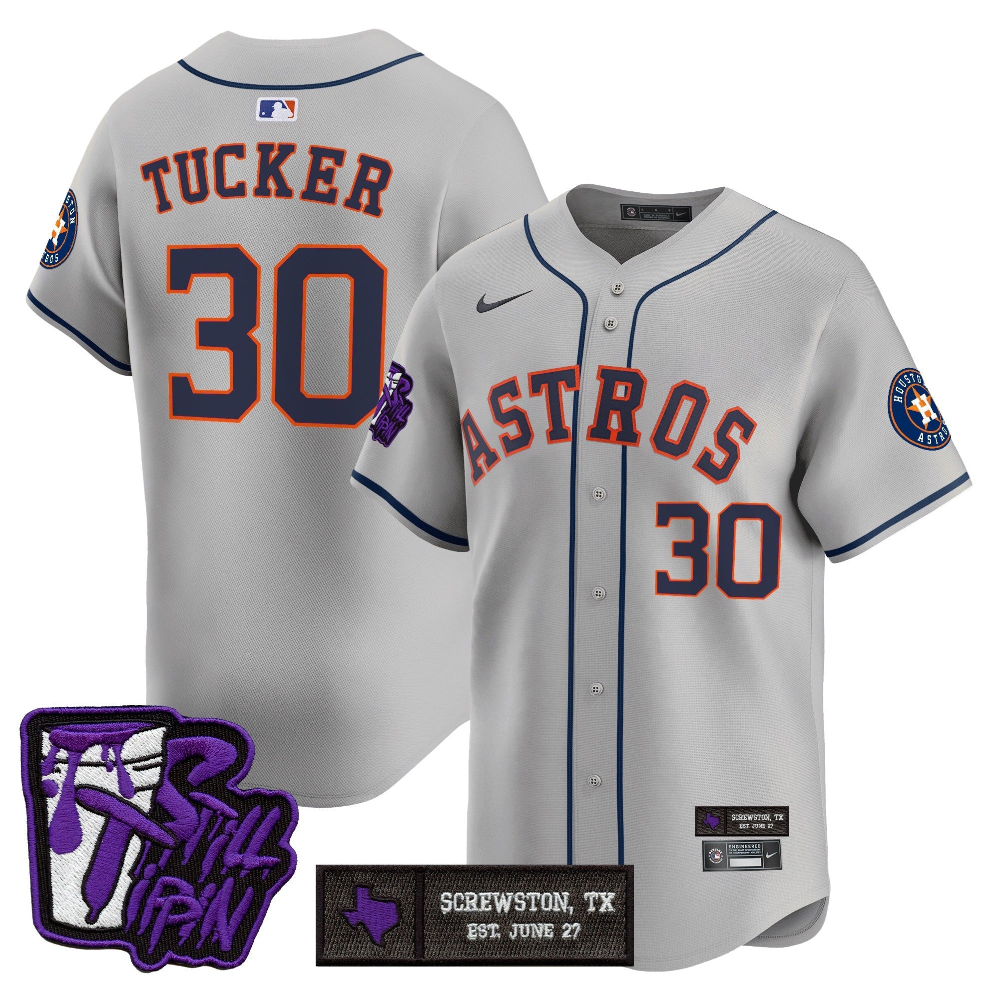 HOU DJ Screw Still Tippin Purple Patch Vapor Premier Limited Jersey - All Stitched