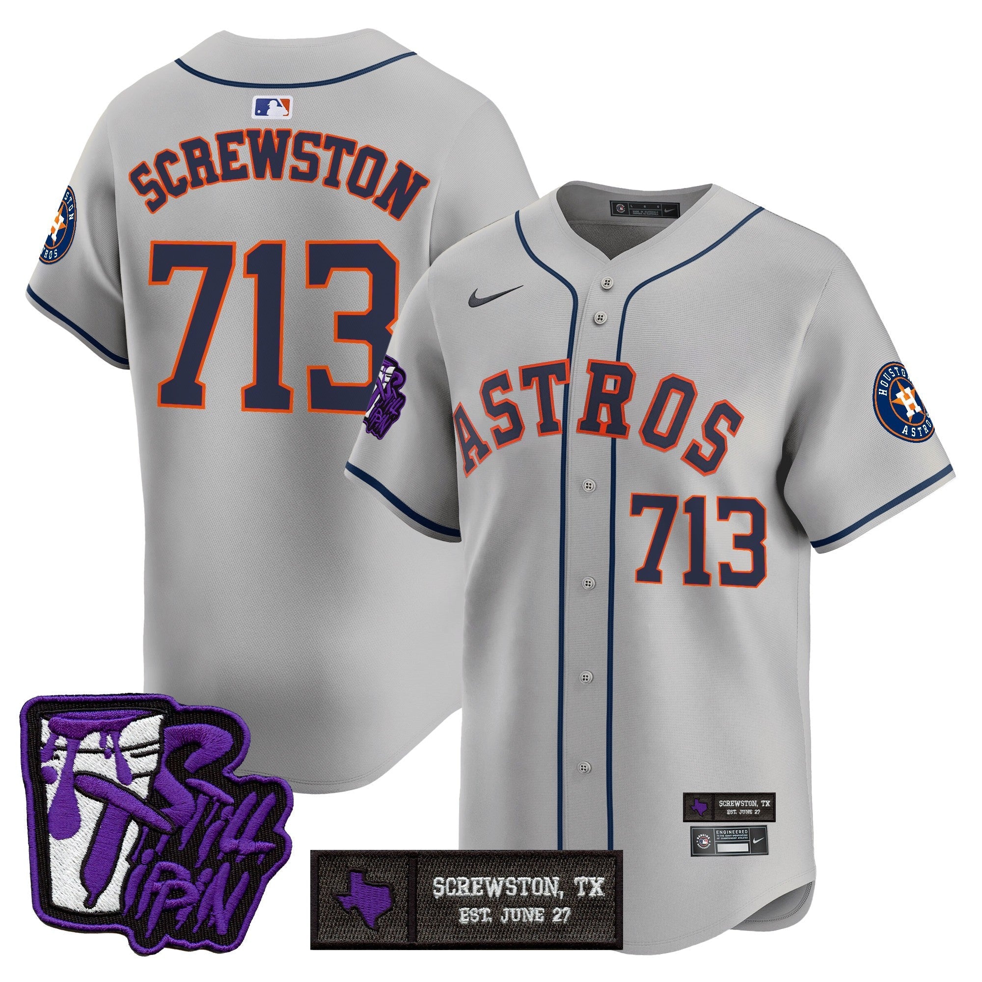 HOU DJ Screw Still Tippin Purple Patch Vapor Premier Limited Jersey - All Stitched