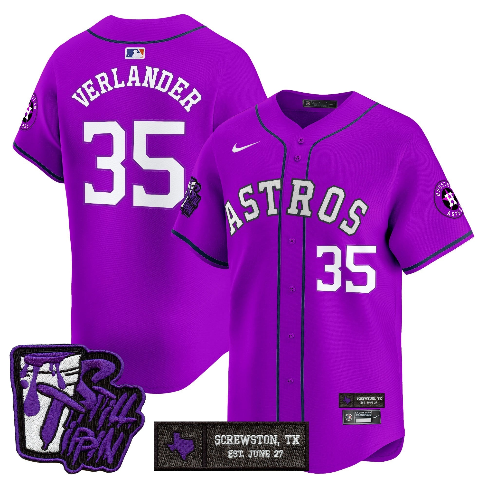 HOU DJ Screw Still Tippin Purple Patch Vapor Premier Limited Jersey - All Stitched