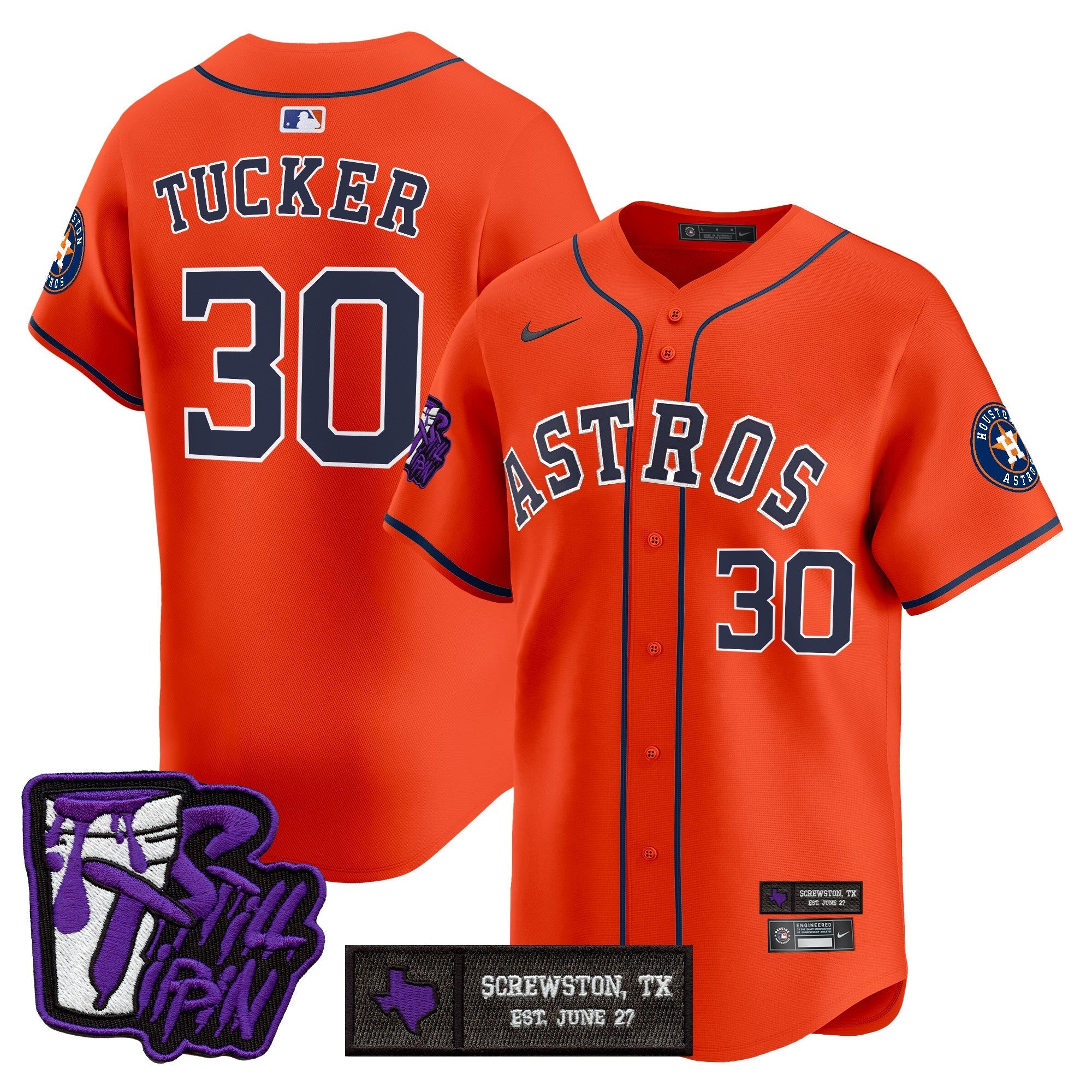HOU DJ Screw Still Tippin Purple Patch Vapor Premier Limited Jersey - All Stitched