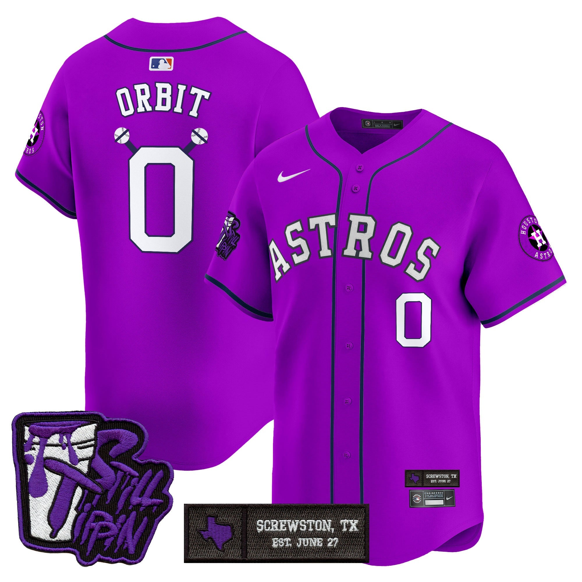HOU DJ Screw Still Tippin Purple Patch Vapor Premier Limited Jersey - All Stitched
