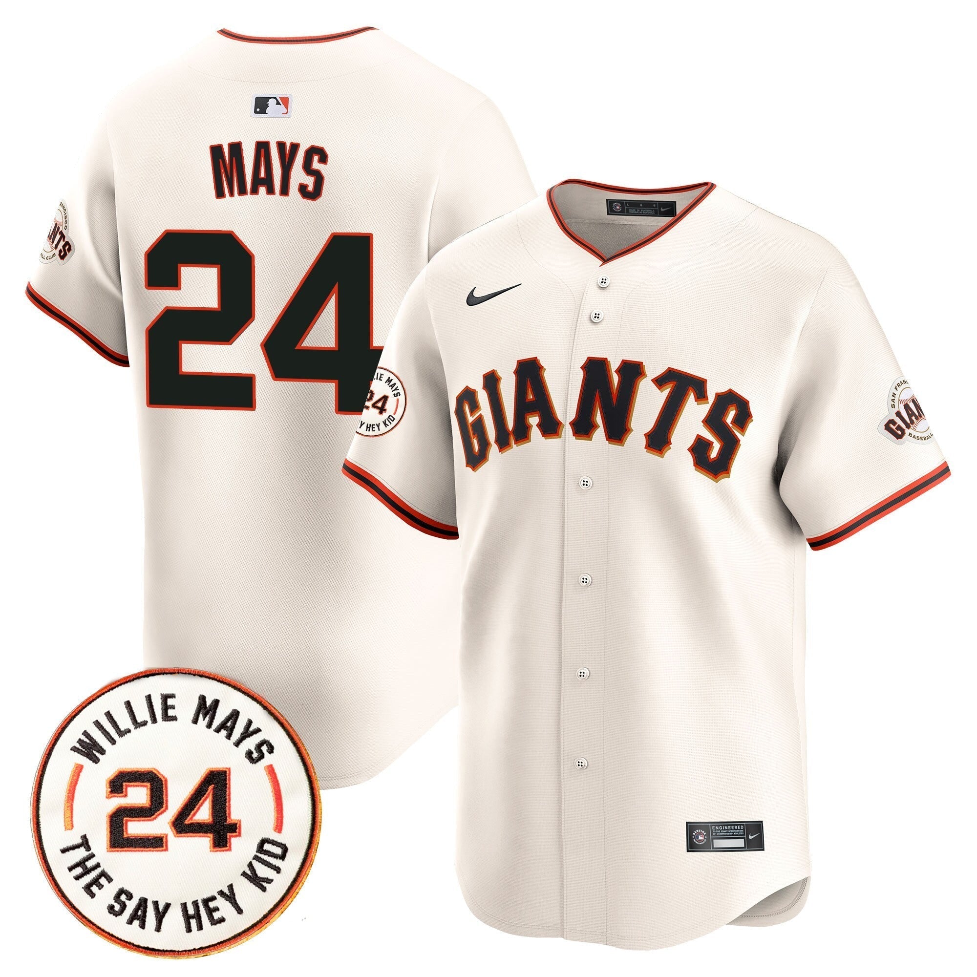 SF 2025 Willie Mays Patch Vapor Premier Limited Jersey - All Stitched