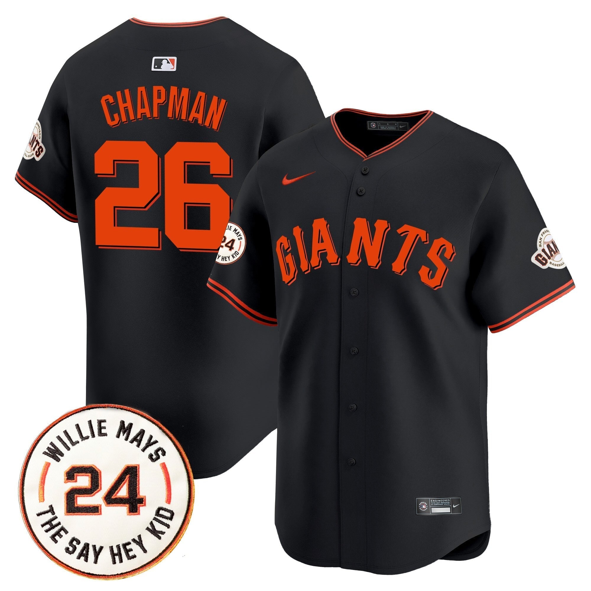 SF 2025 Willie Mays Patch Vapor Premier Limited Jersey - All Stitched