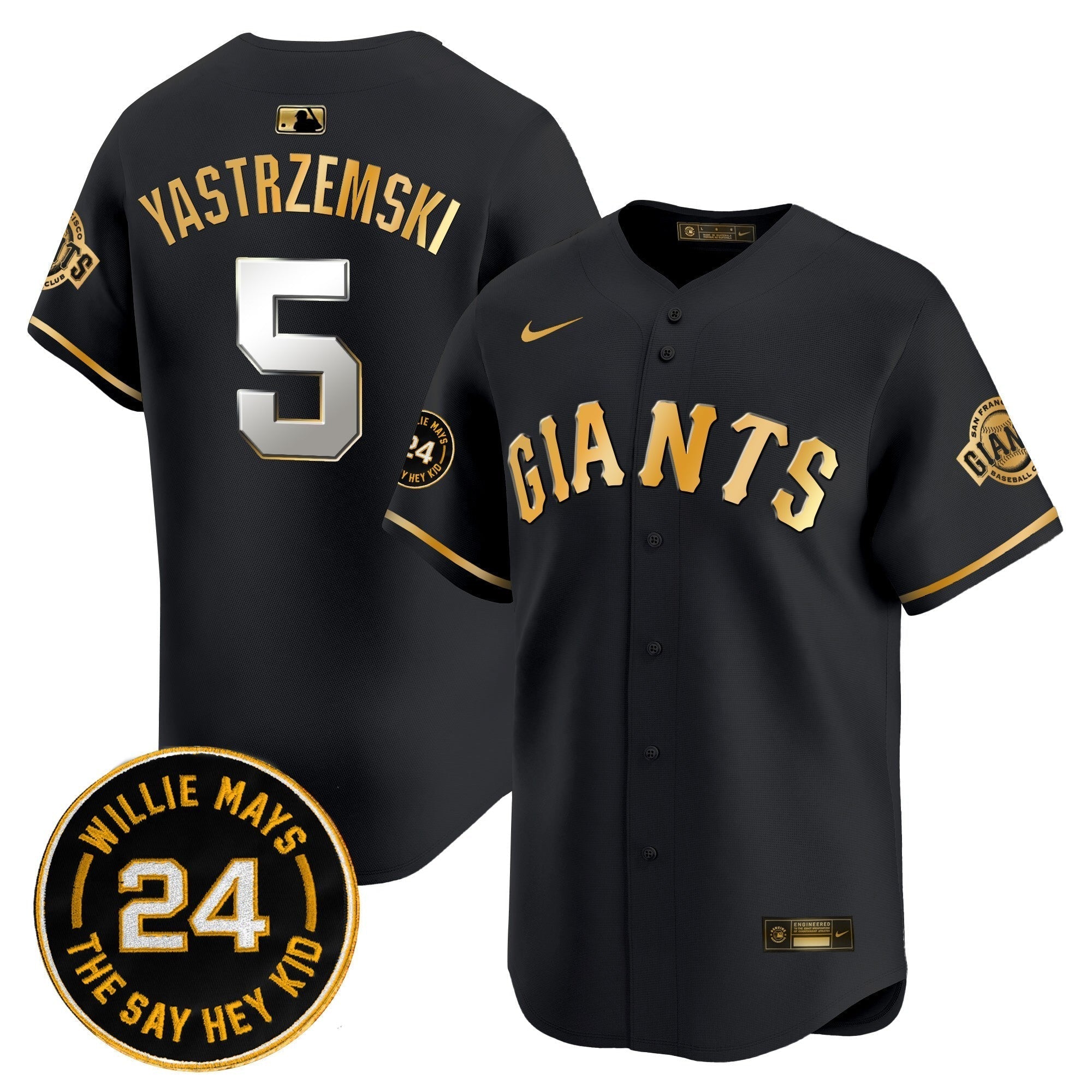 SF 2025 Willie Mays Patch Vapor Premier Limited Jersey - All Stitched