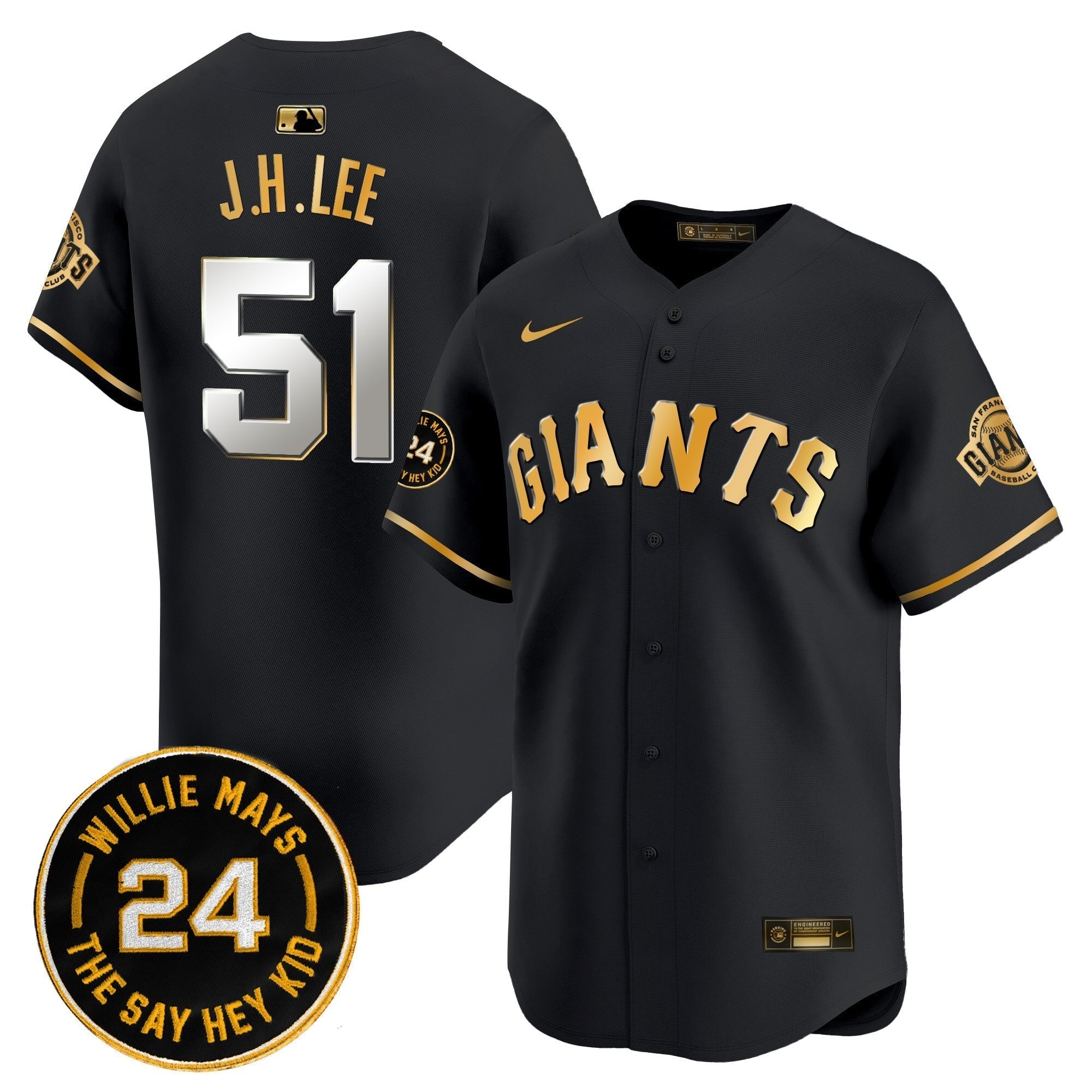 SF 2025 Willie Mays Patch Vapor Premier Limited Jersey - All Stitched