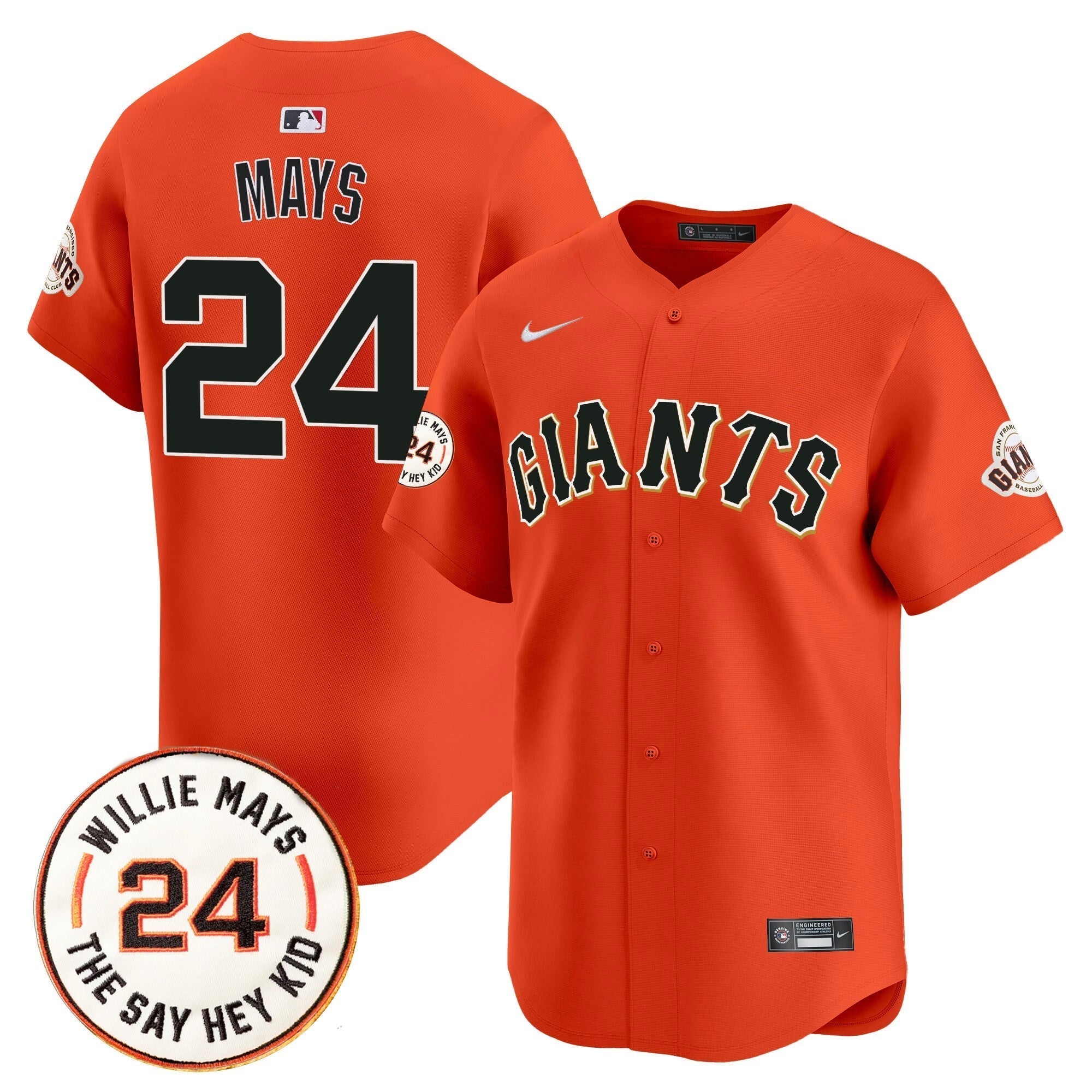 SF 2025 Willie Mays Patch Vapor Premier Limited Jersey - All Stitched