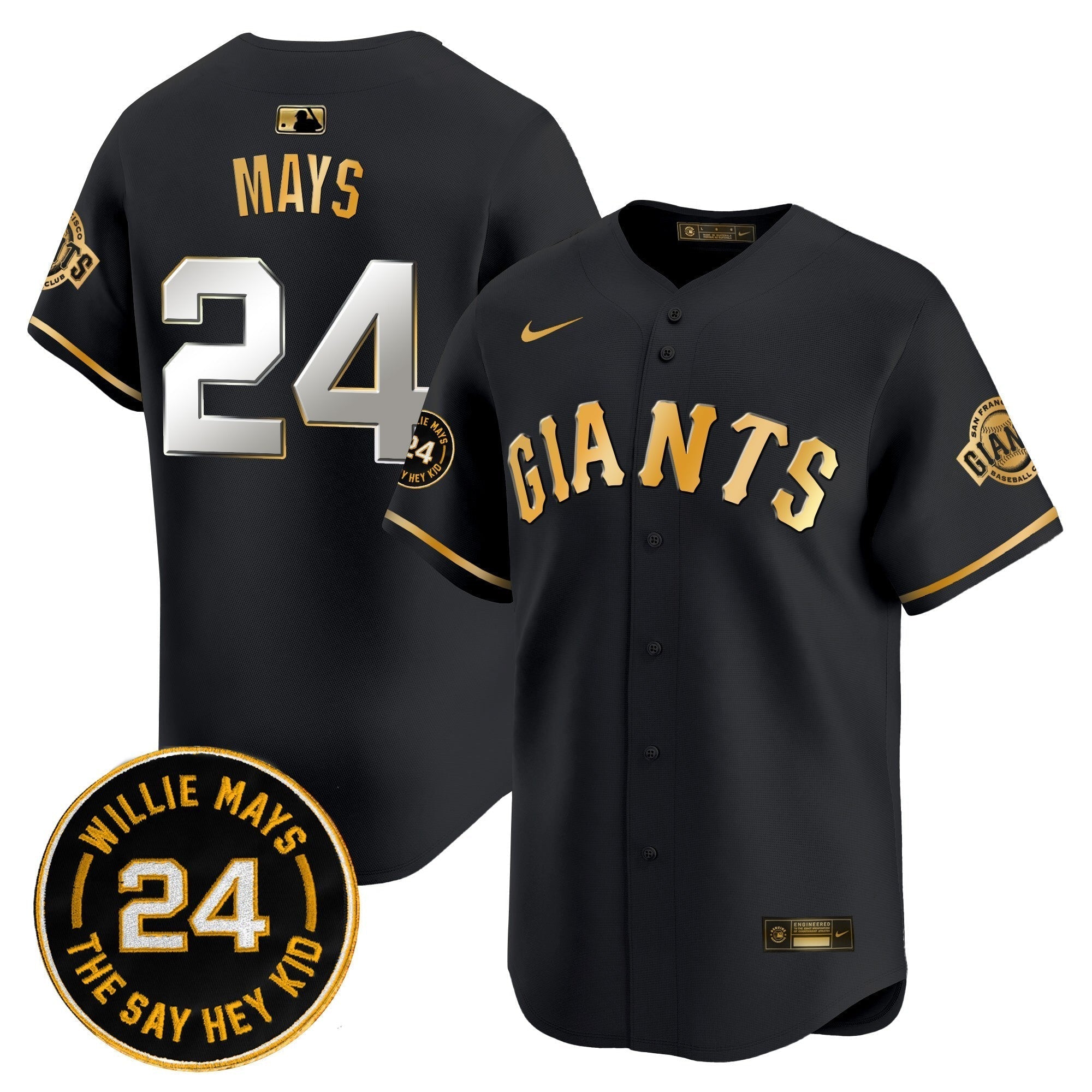 SF 2025 Willie Mays Patch Vapor Premier Limited Jersey - All Stitched