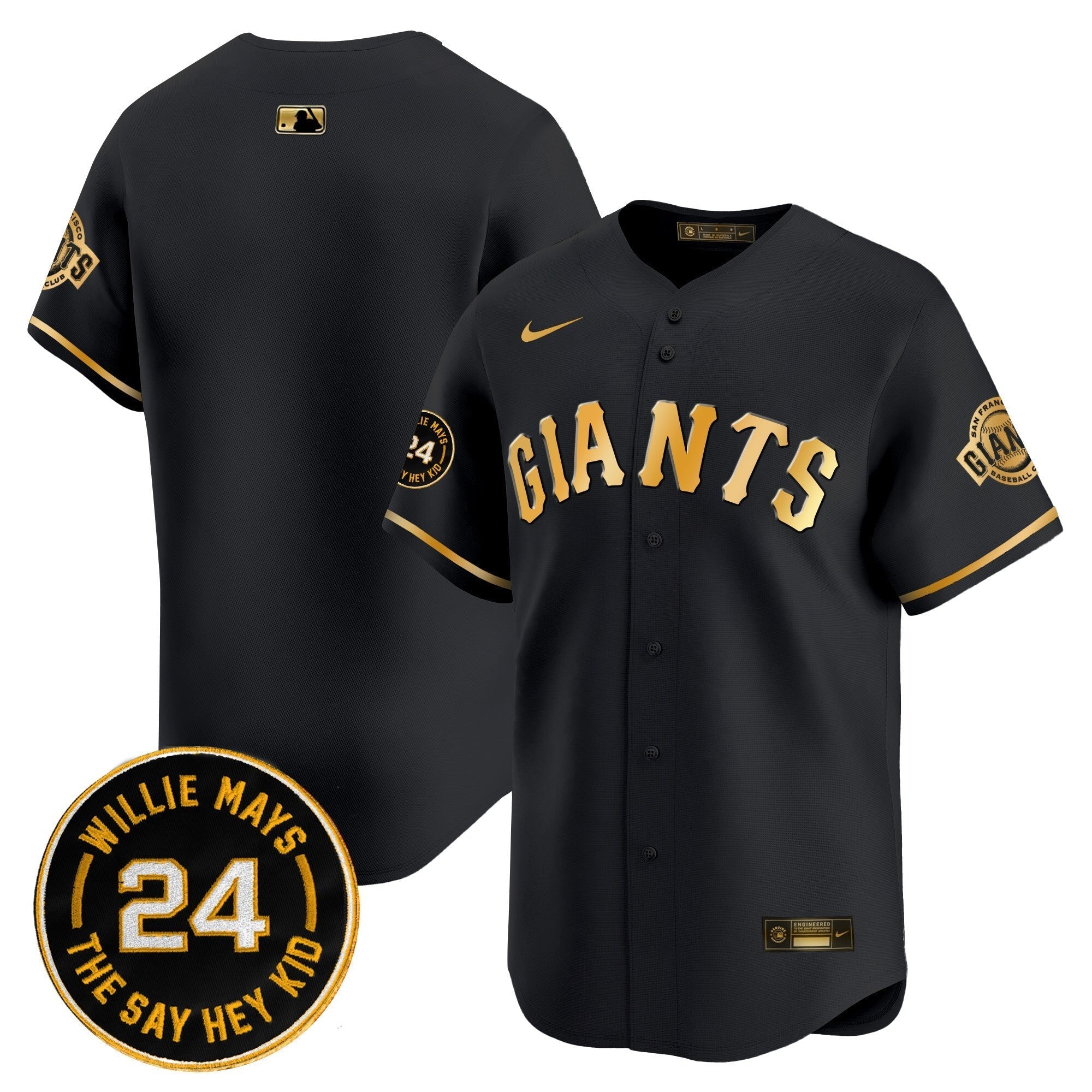 SF 2025 Willie Mays Patch Vapor Premier Limited Jersey - All Stitched
