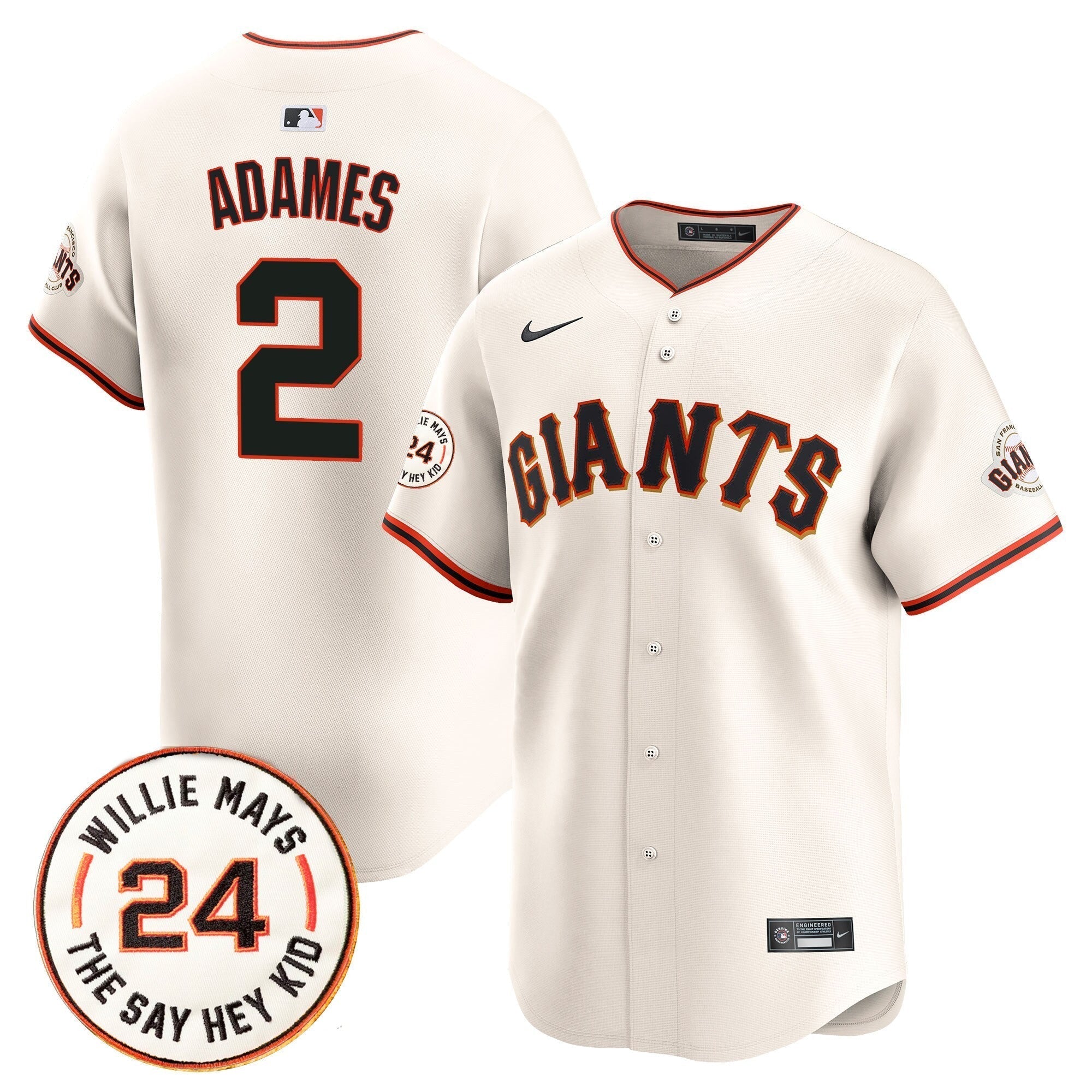 SF 2025 Willie Mays Patch Vapor Premier Limited Jersey - All Stitched