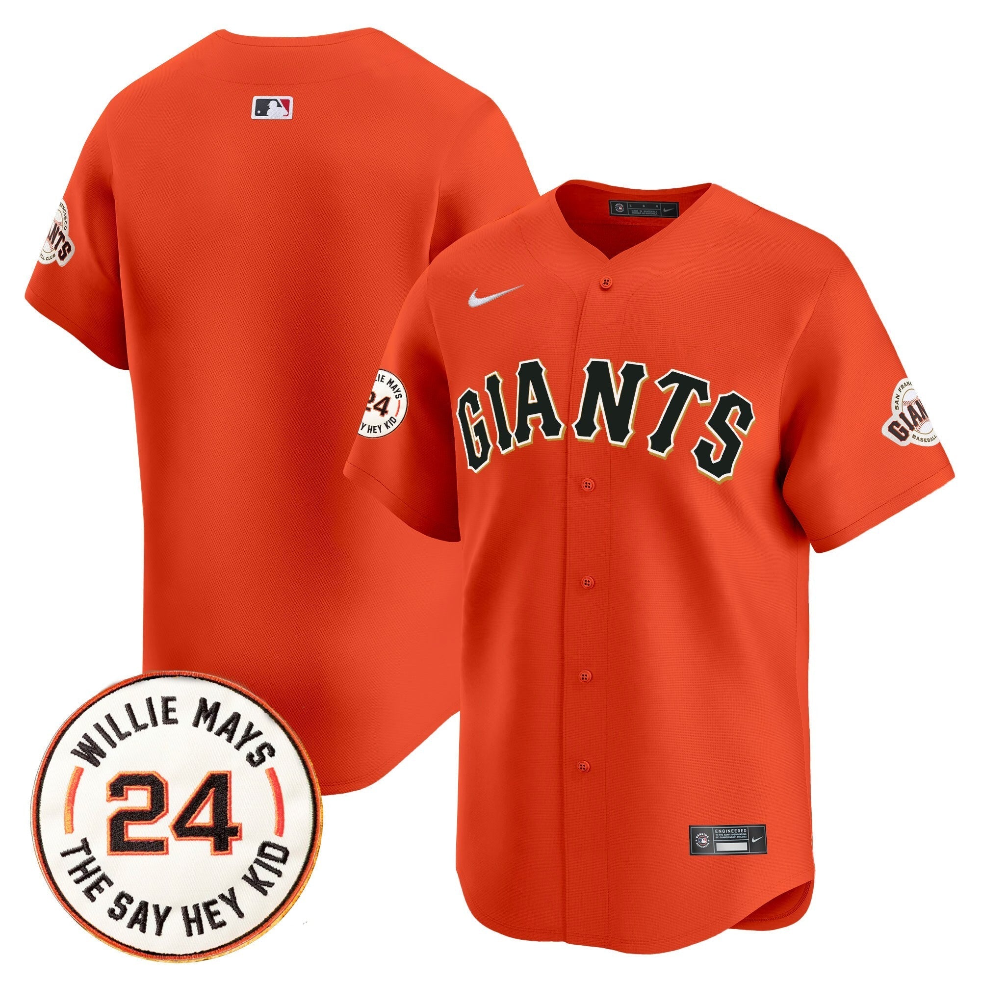 SF 2025 Willie Mays Patch Vapor Premier Limited Jersey - All Stitched