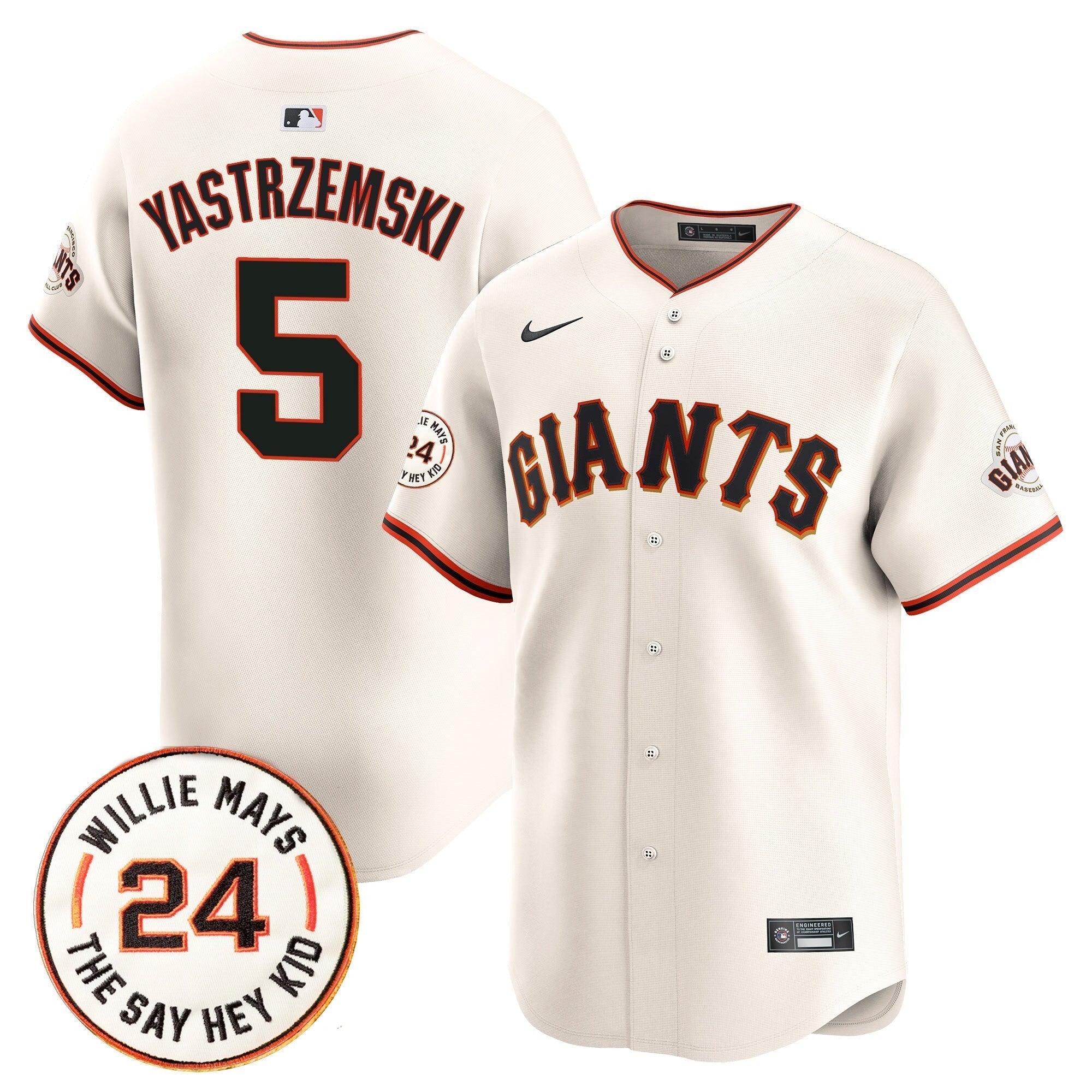 SF 2025 Willie Mays Patch Vapor Premier Limited Jersey - All Stitched
