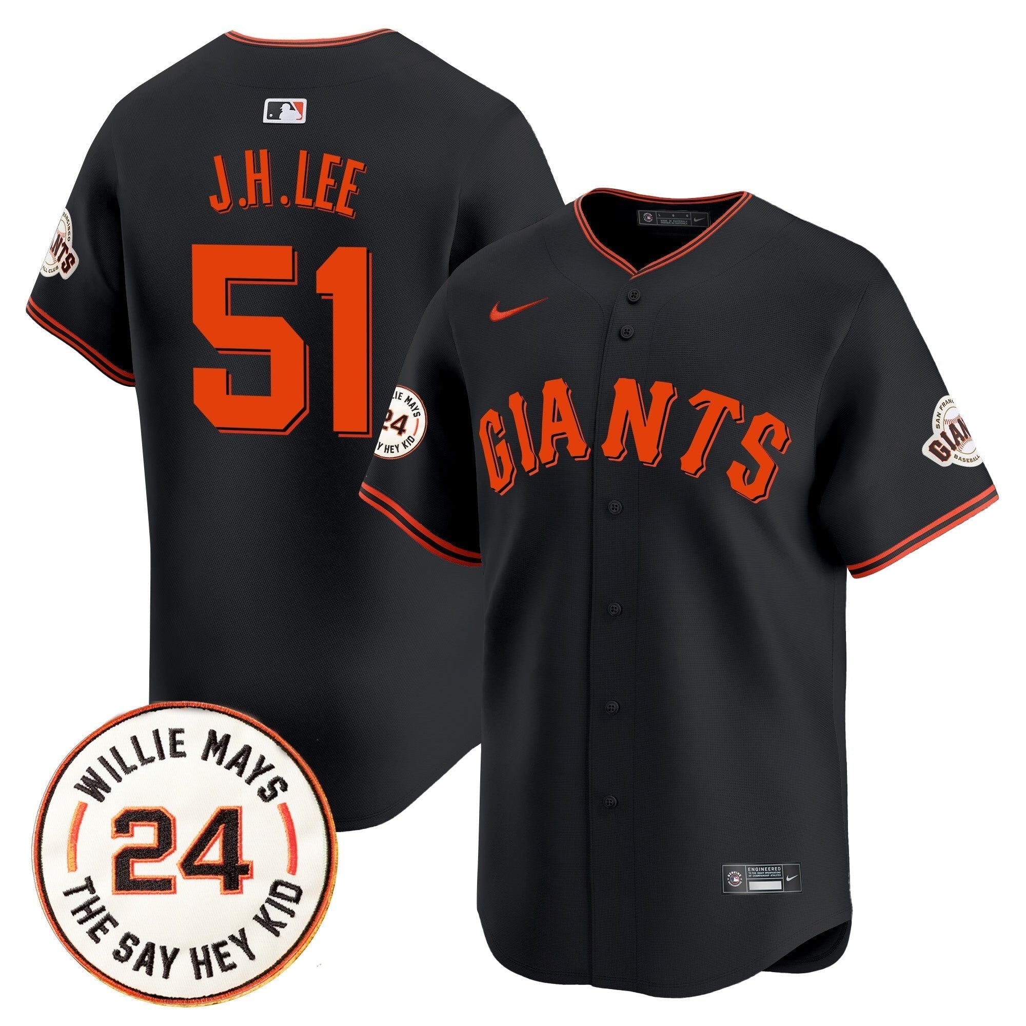 SF 2025 Willie Mays Patch Vapor Premier Limited Jersey - All Stitched