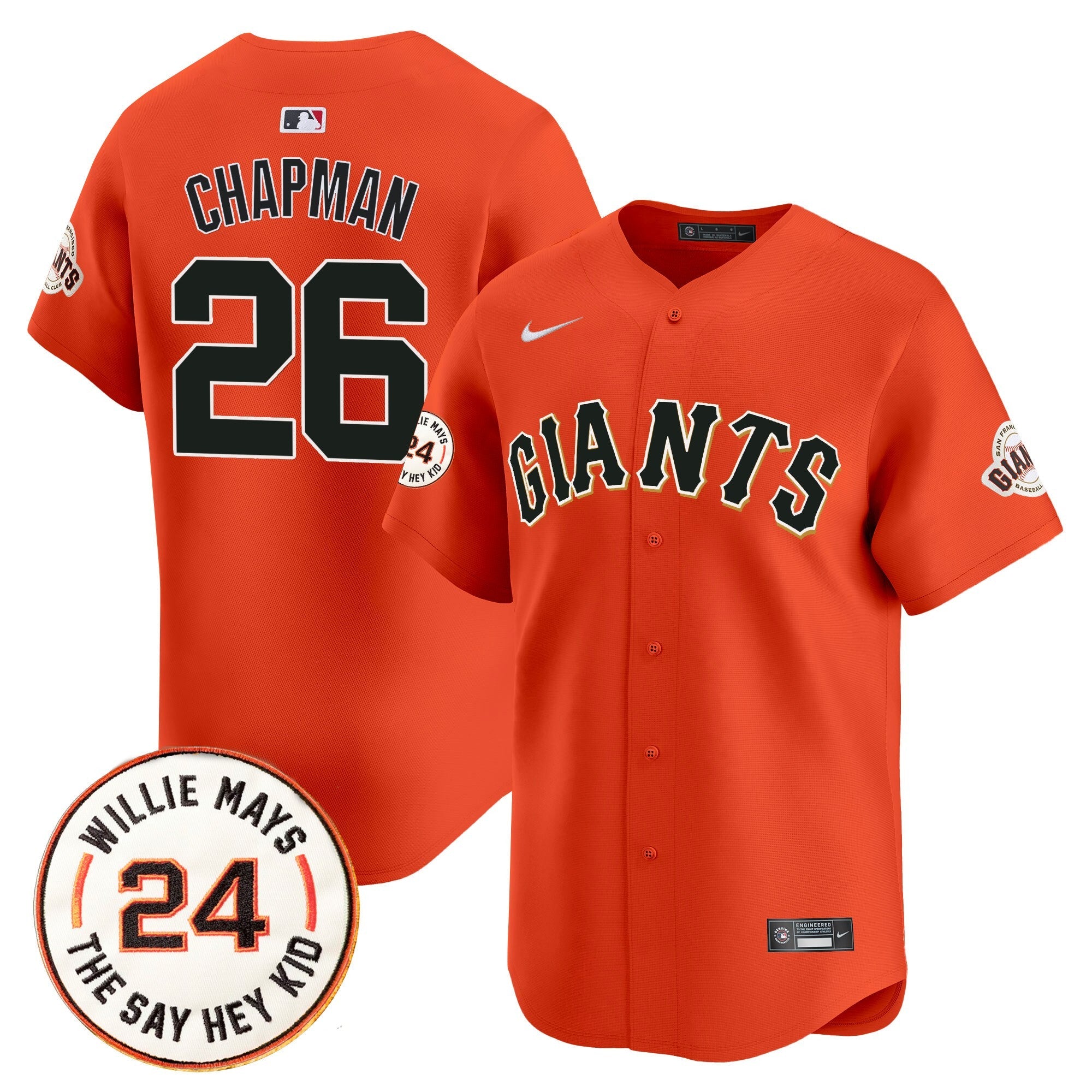 SF 2025 Willie Mays Patch Vapor Premier Limited Jersey - All Stitched