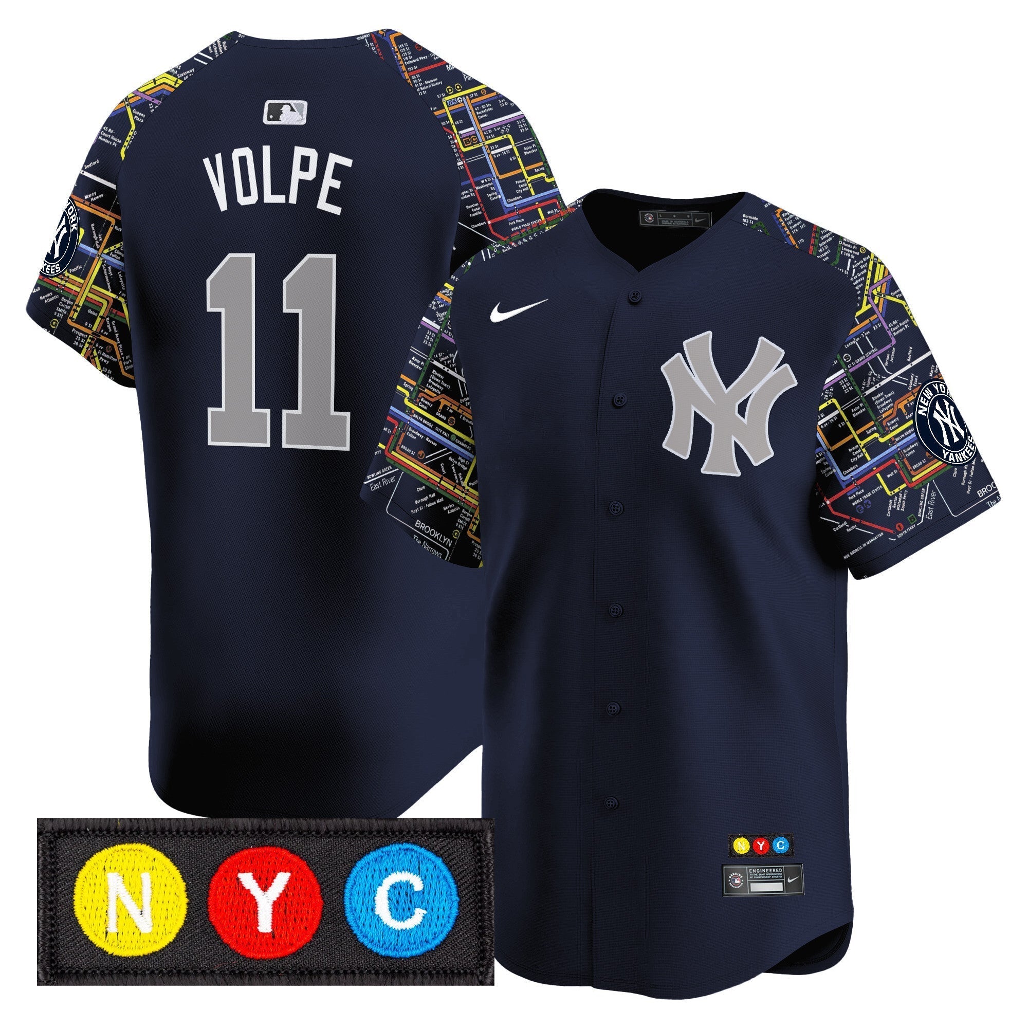 NYY Subway Style Vapor Premier Limited Jersey - Stitched