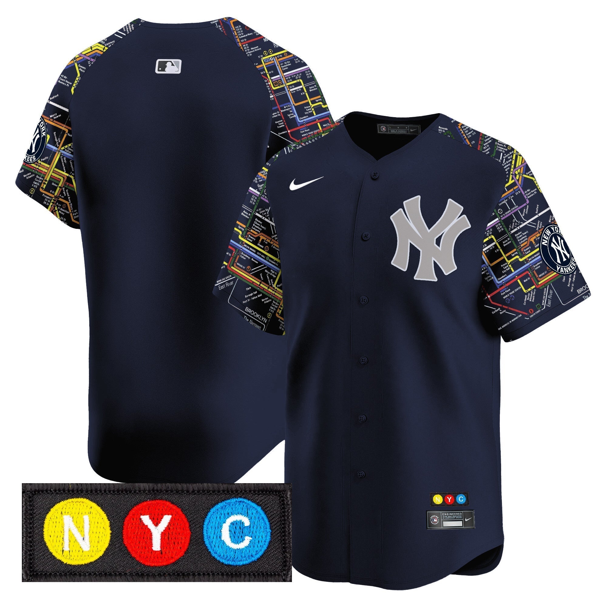 NYY Subway Style Vapor Premier Limited Jersey - Stitched