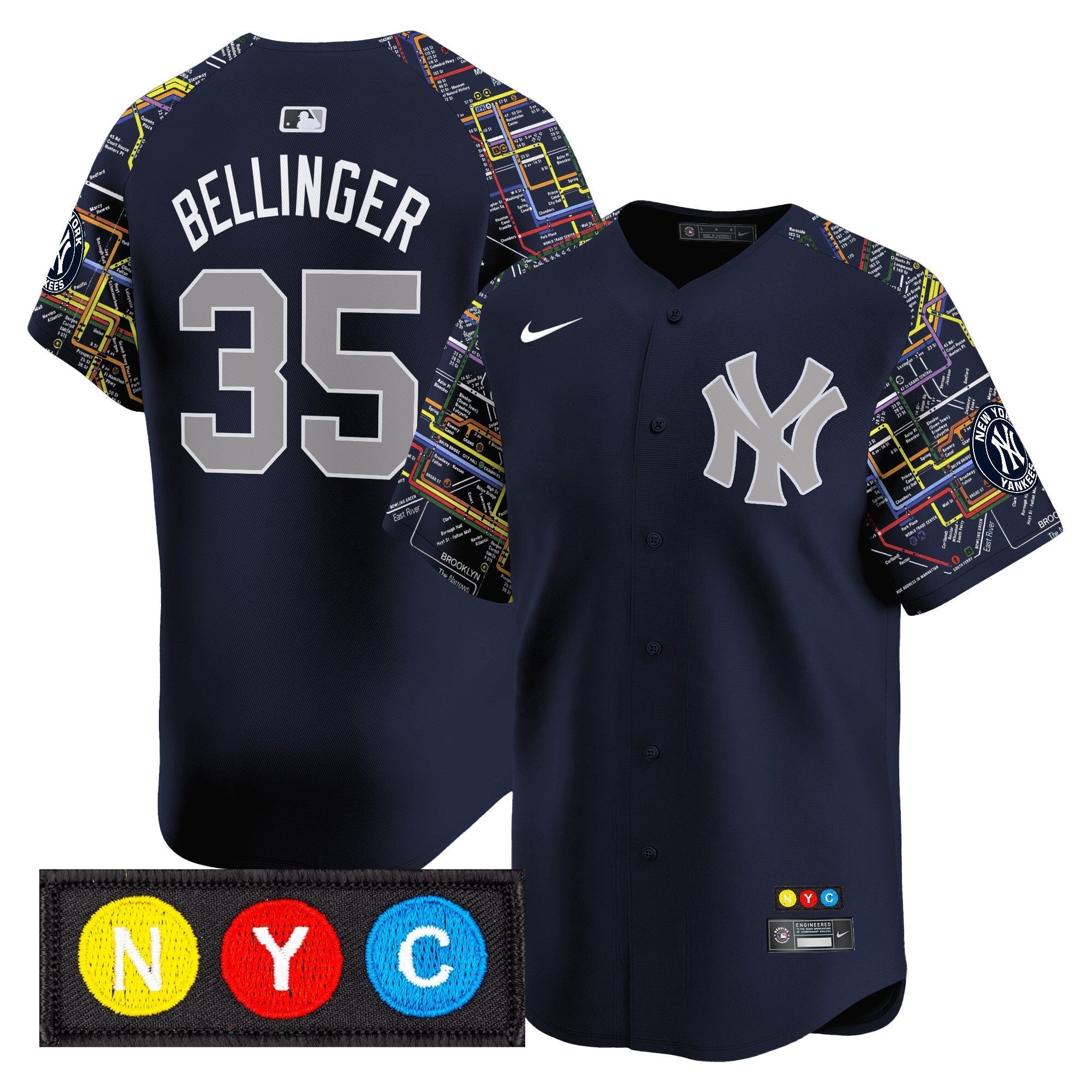 NYY Subway Style Vapor Premier Limited Jersey - Stitched