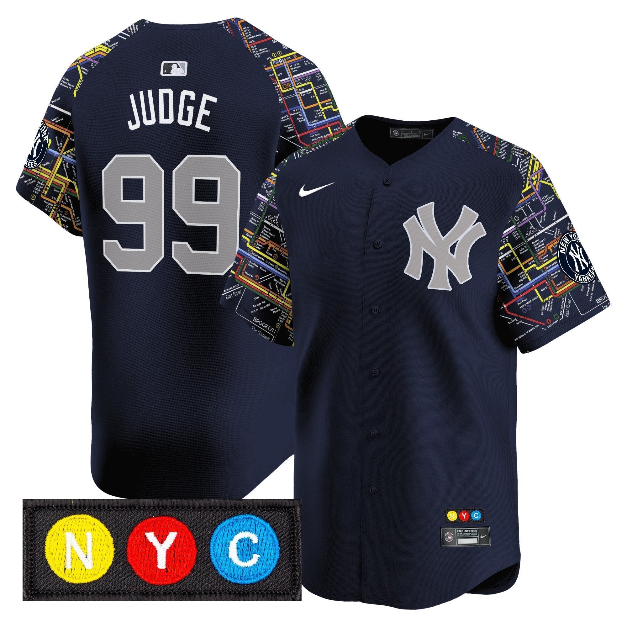 NYY Subway Style Vapor Premier Limited Jersey - Stitched