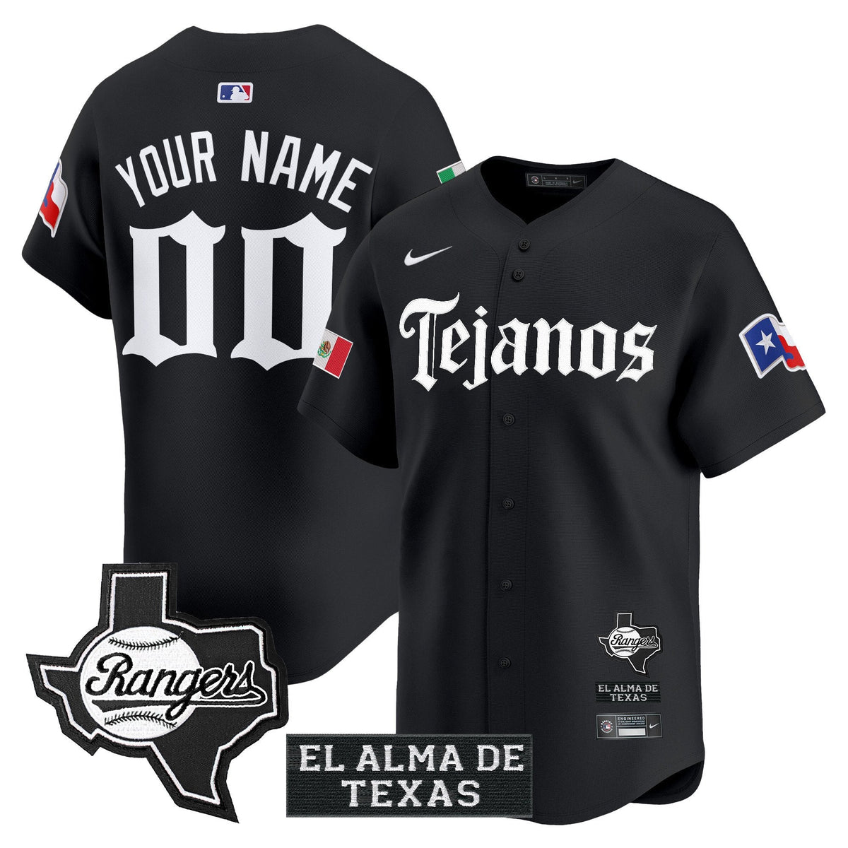 TEX Mexico Tejano Barrio Style Vapor Premier Limited Custom Jersey - All Stitched
