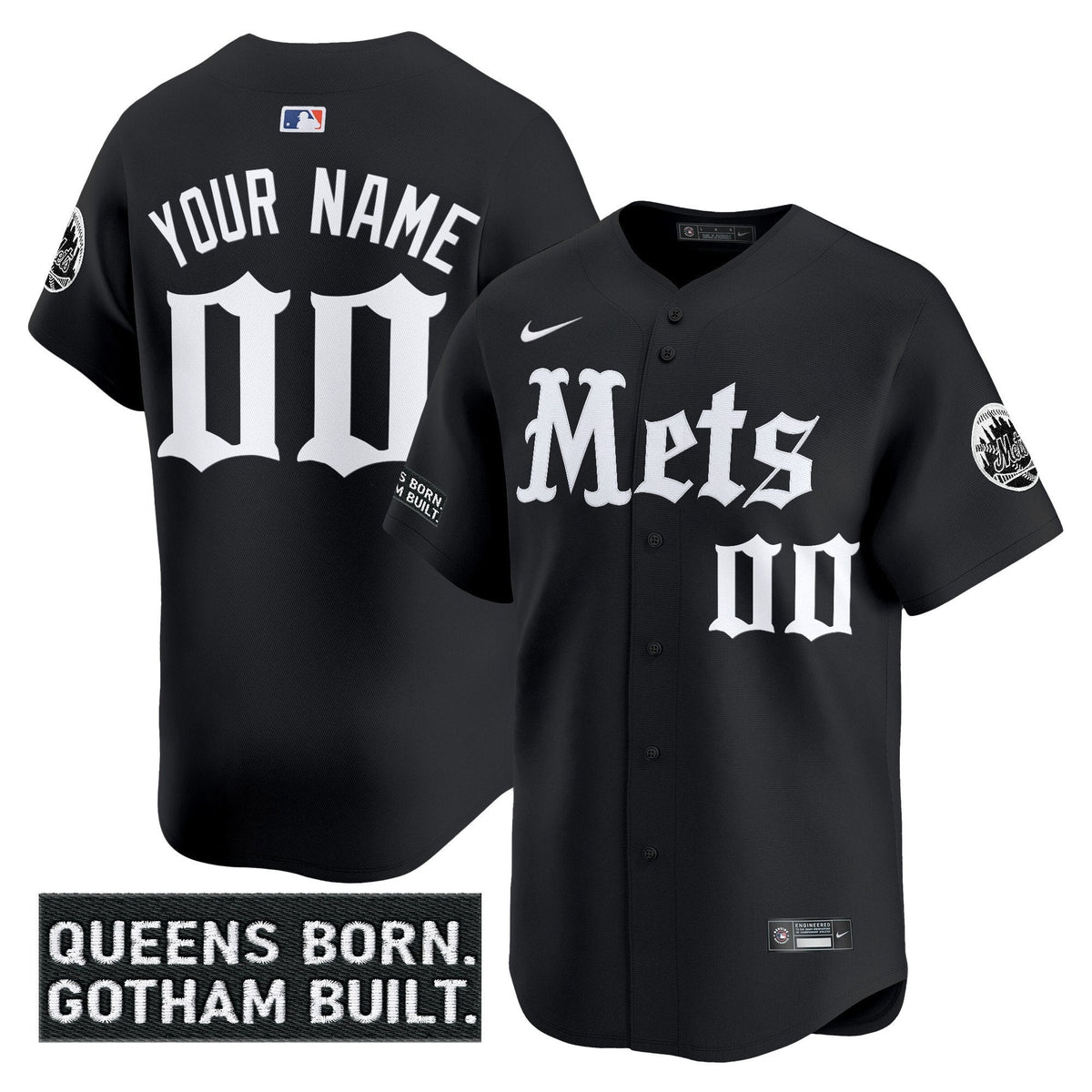 NYM 'Gotham Gothic Edition' Vapor Premier Limited Custom Jersey - All Stitched