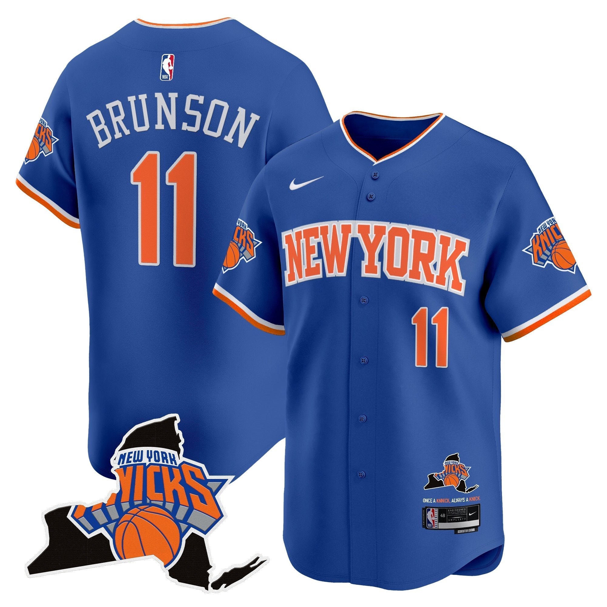 NYK Vapor Baseball Jersey - All Stitched