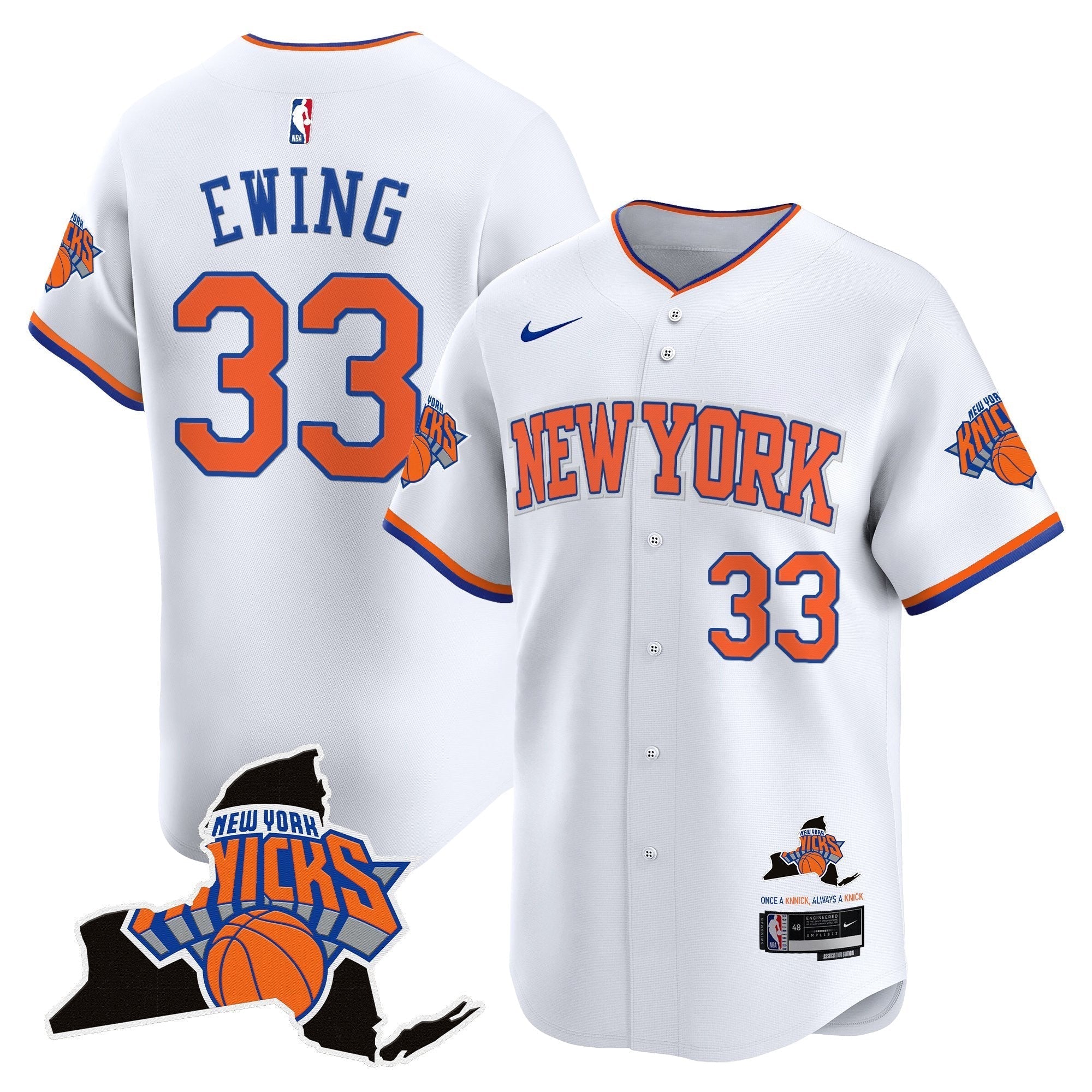 NYK Vapor Baseball Jersey - All Stitched