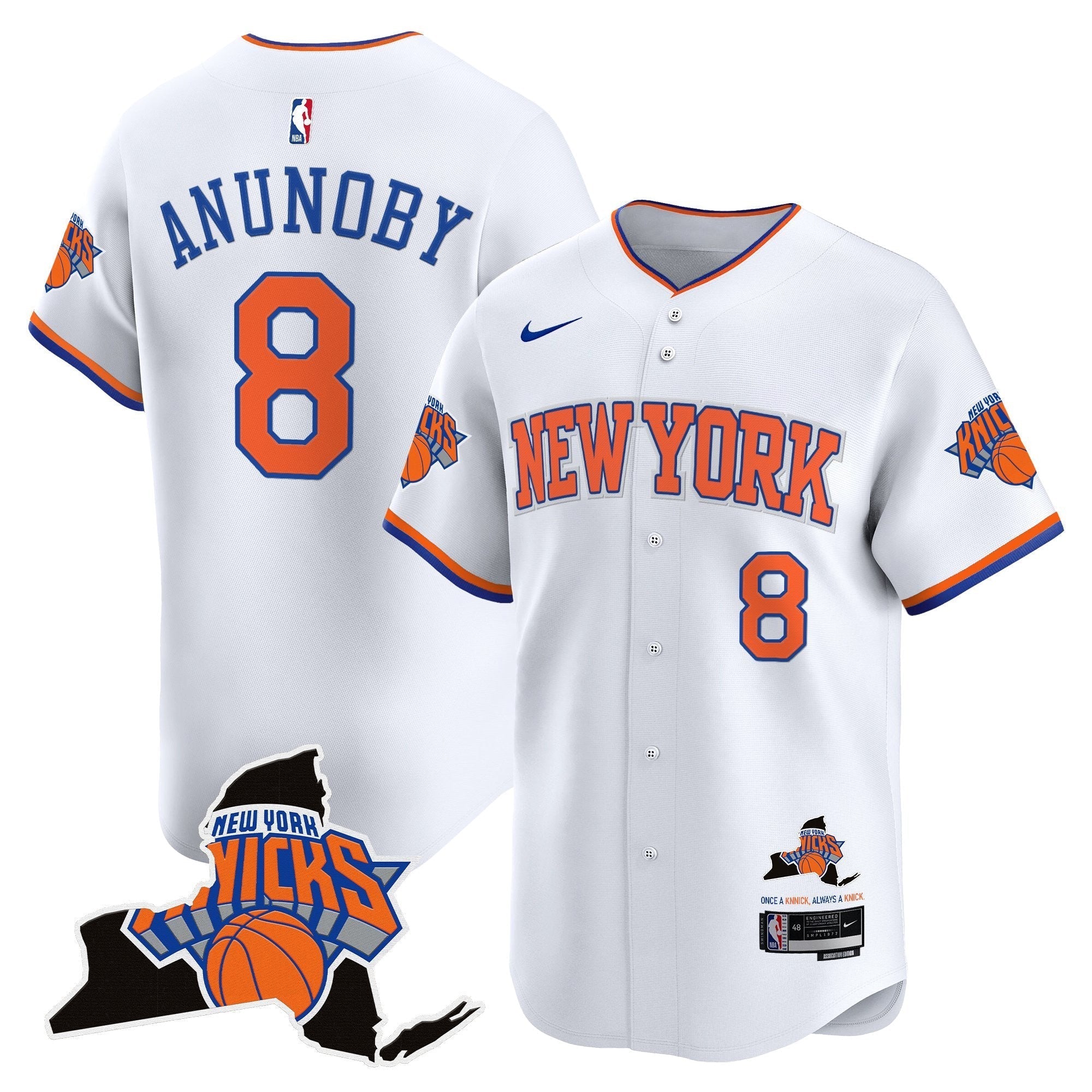 NYK Vapor Baseball Jersey - All Stitched