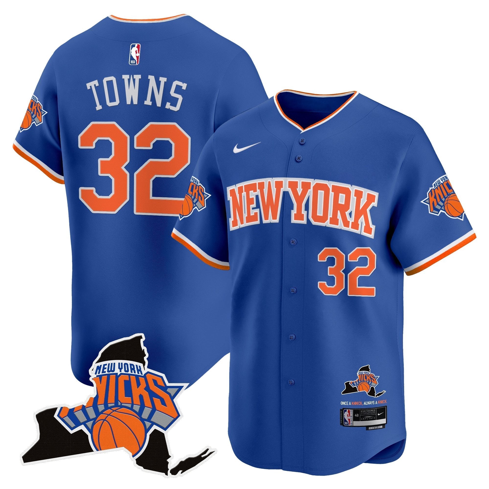 NYK Vapor Baseball Jersey - All Stitched
