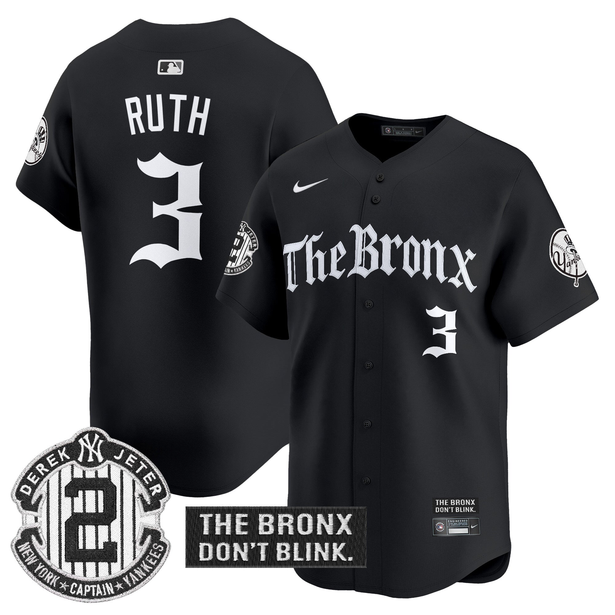 Yankees 'The Bronx - Gothic Ink Drop Edition' Vapor Premier Limited Jersey - All Stitched
