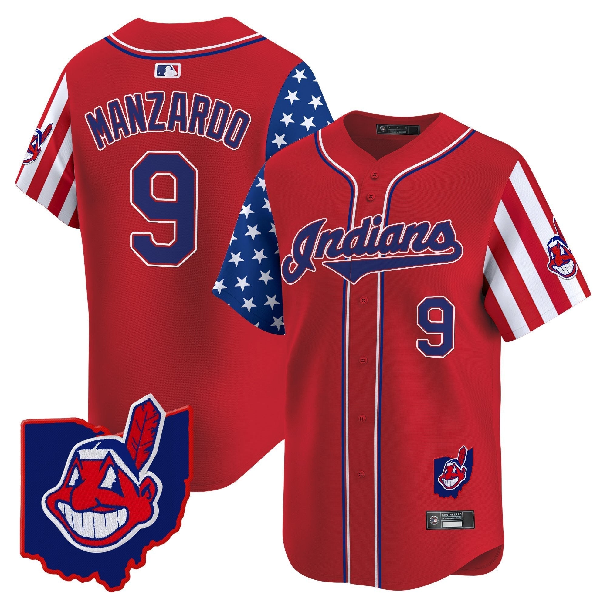Cleveland Indians 2025 Independence Day Vapor Premier Limited Jersey - All Stitched