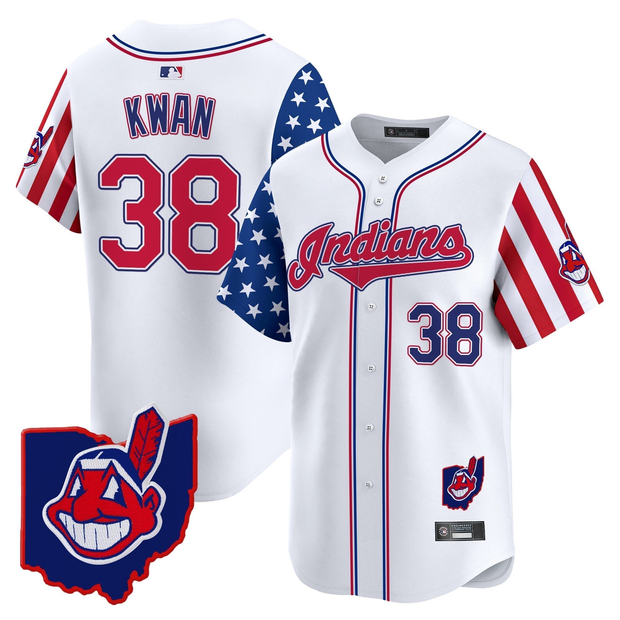 Cleveland Indians 2025 Independence Day Vapor Premier Limited Jersey - All Stitched