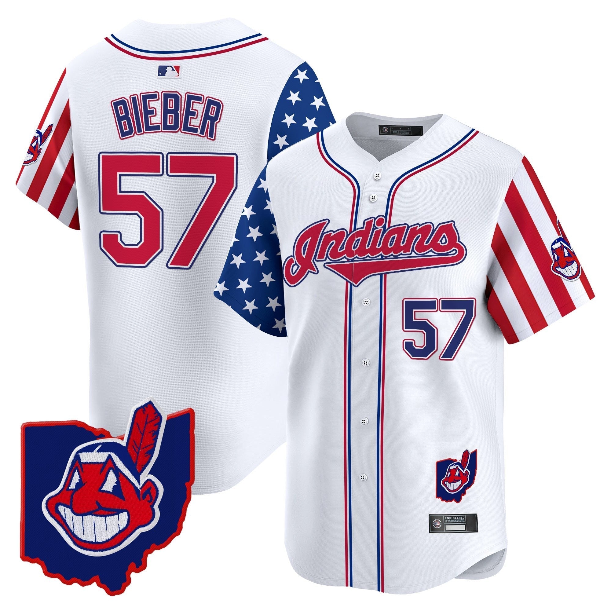 Cleveland Indians 2025 Independence Day Vapor Premier Limited Jersey - All Stitched