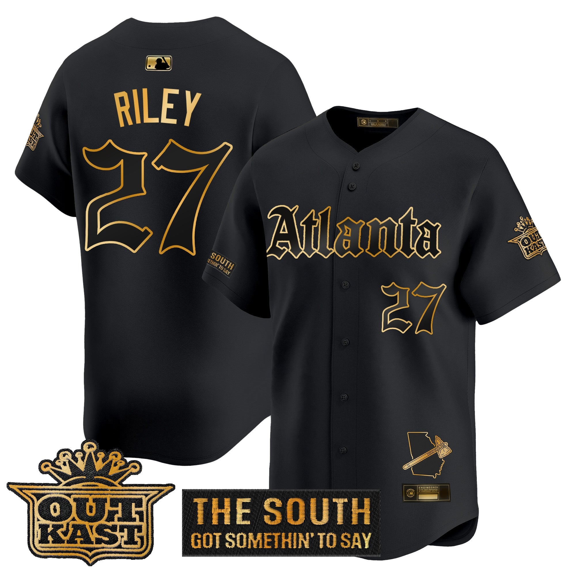 ATL 'Gothic South x Outkast Edition' Gold Vapor Premier Limited Jersey - All Stitched