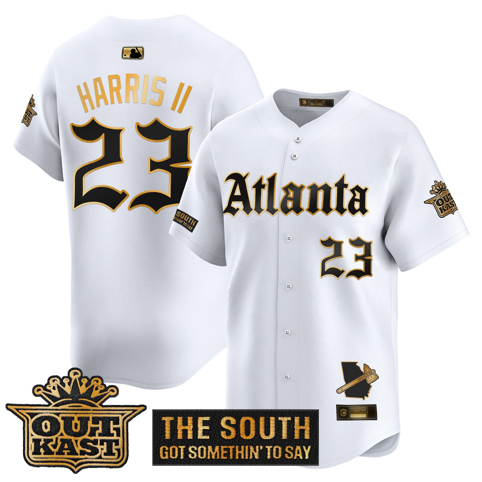 ATL 'Gothic South x Outkast Edition' Gold Vapor Premier Limited Jersey - All Stitched