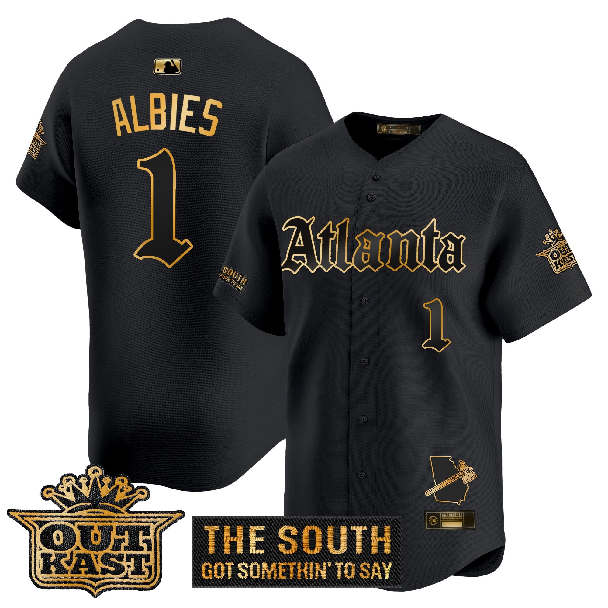 ATL 'Gothic South x Outkast Edition' Gold Vapor Premier Limited Jersey - All Stitched