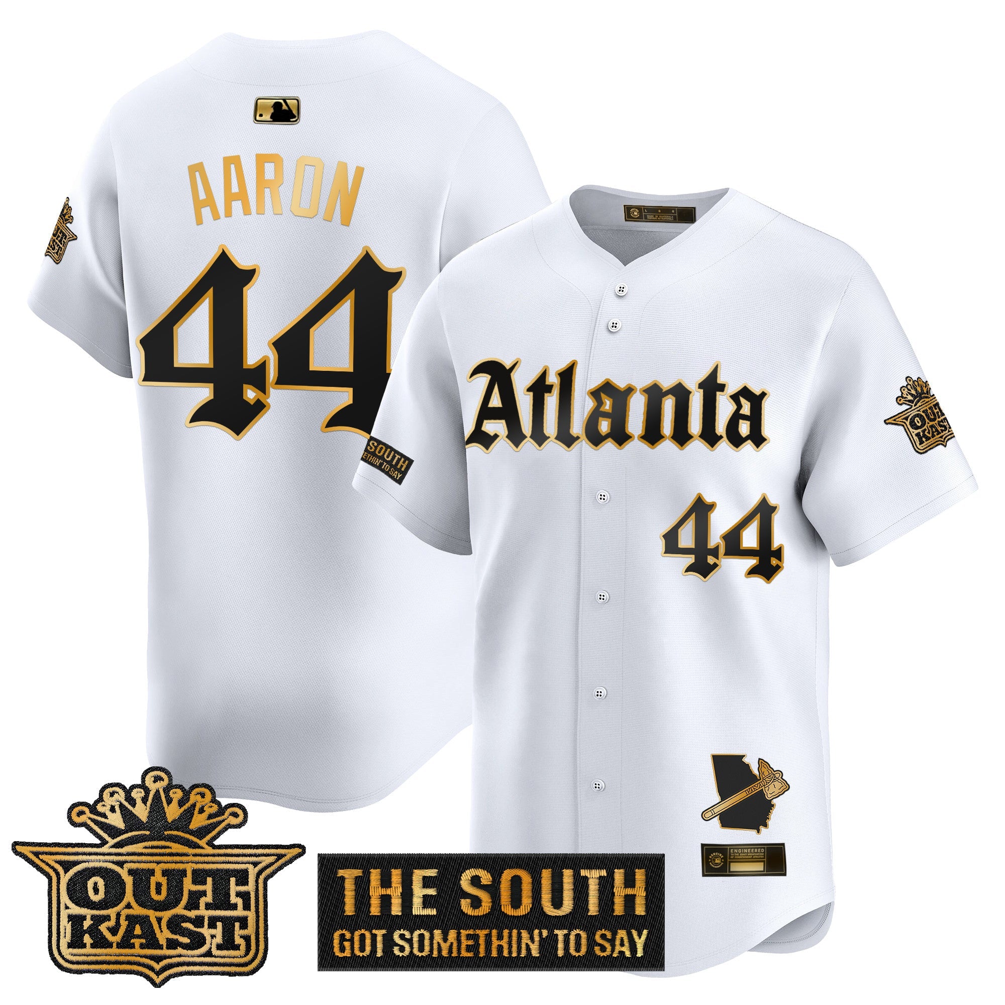 ATL 'Gothic South x Outkast Edition' Gold Vapor Premier Limited Jersey - All Stitched