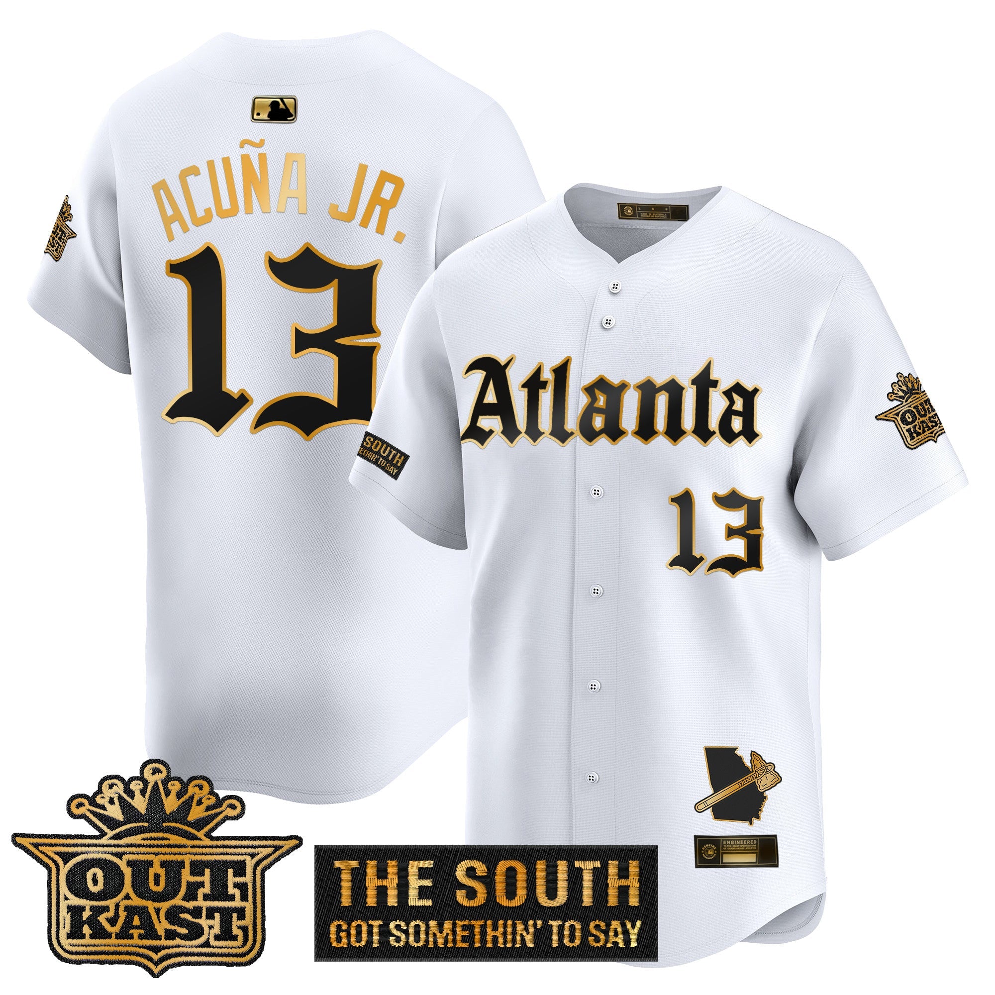 ATL 'Gothic South x Outkast Edition' Gold Vapor Premier Limited Jersey - All Stitched