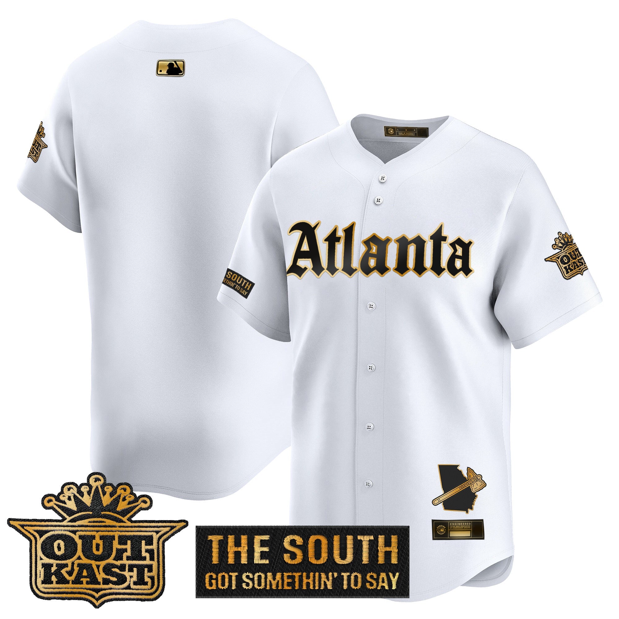 ATL 'Gothic South x Outkast Edition' Gold Vapor Premier Limited Jersey - All Stitched