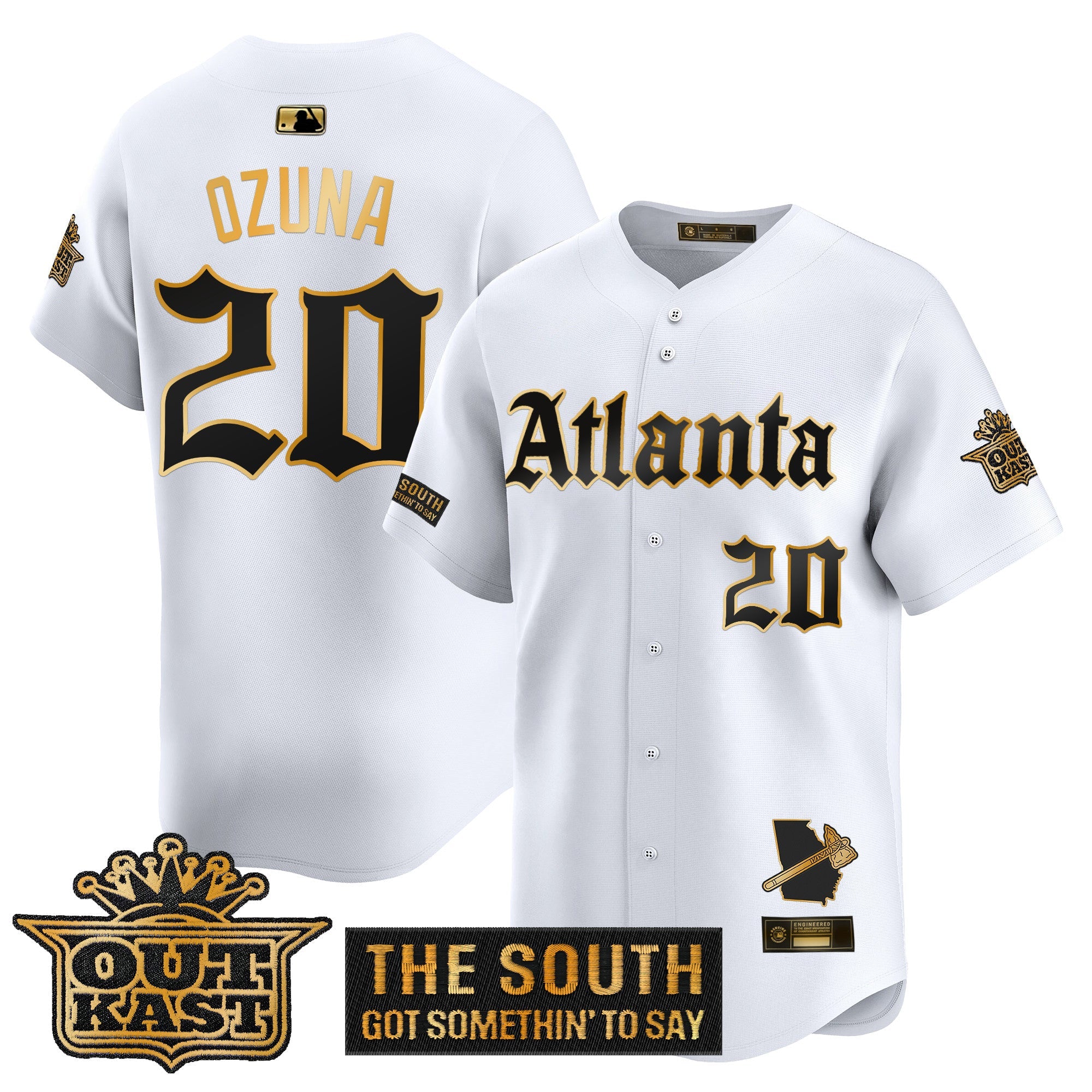ATL 'Gothic South x Outkast Edition' Gold Vapor Premier Limited Jersey - All Stitched