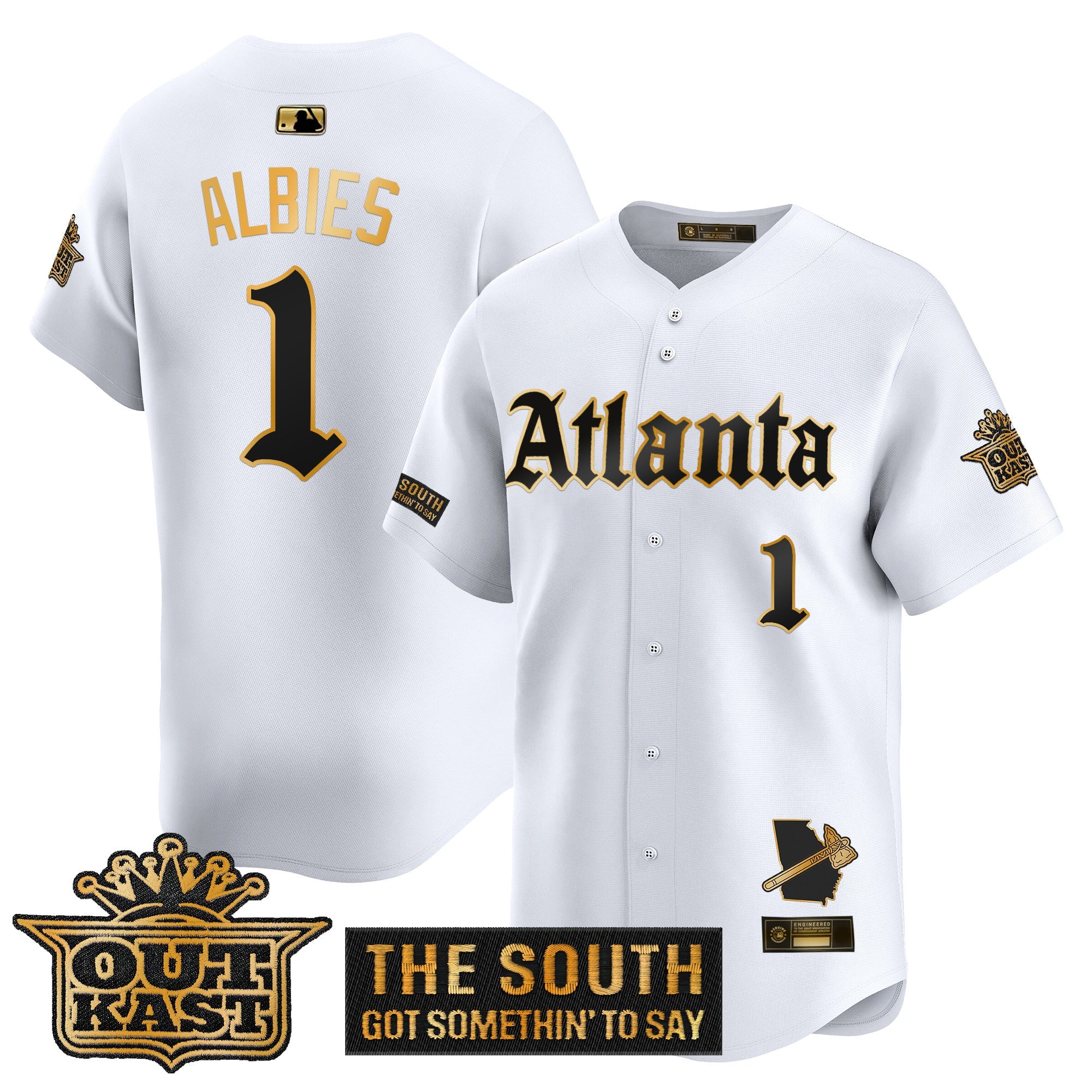 ATL 'Gothic South x Outkast Edition' Gold Vapor Premier Limited Jersey - All Stitched