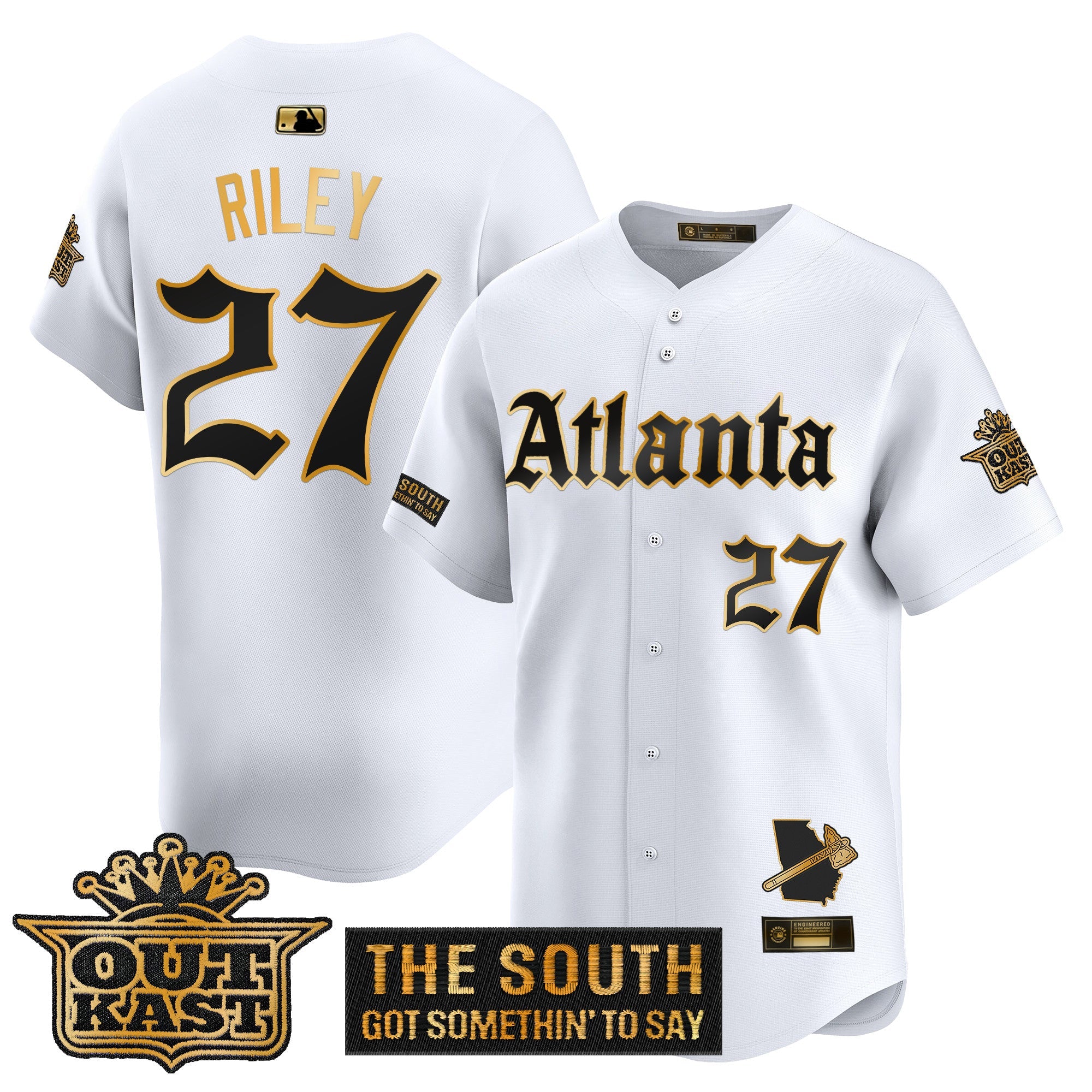 ATL 'Gothic South x Outkast Edition' Gold Vapor Premier Limited Jersey - All Stitched