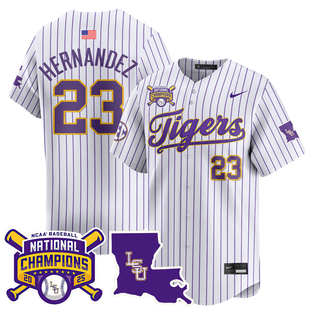LSU 2025 World Series Champions Limited Jersey - All Stitched