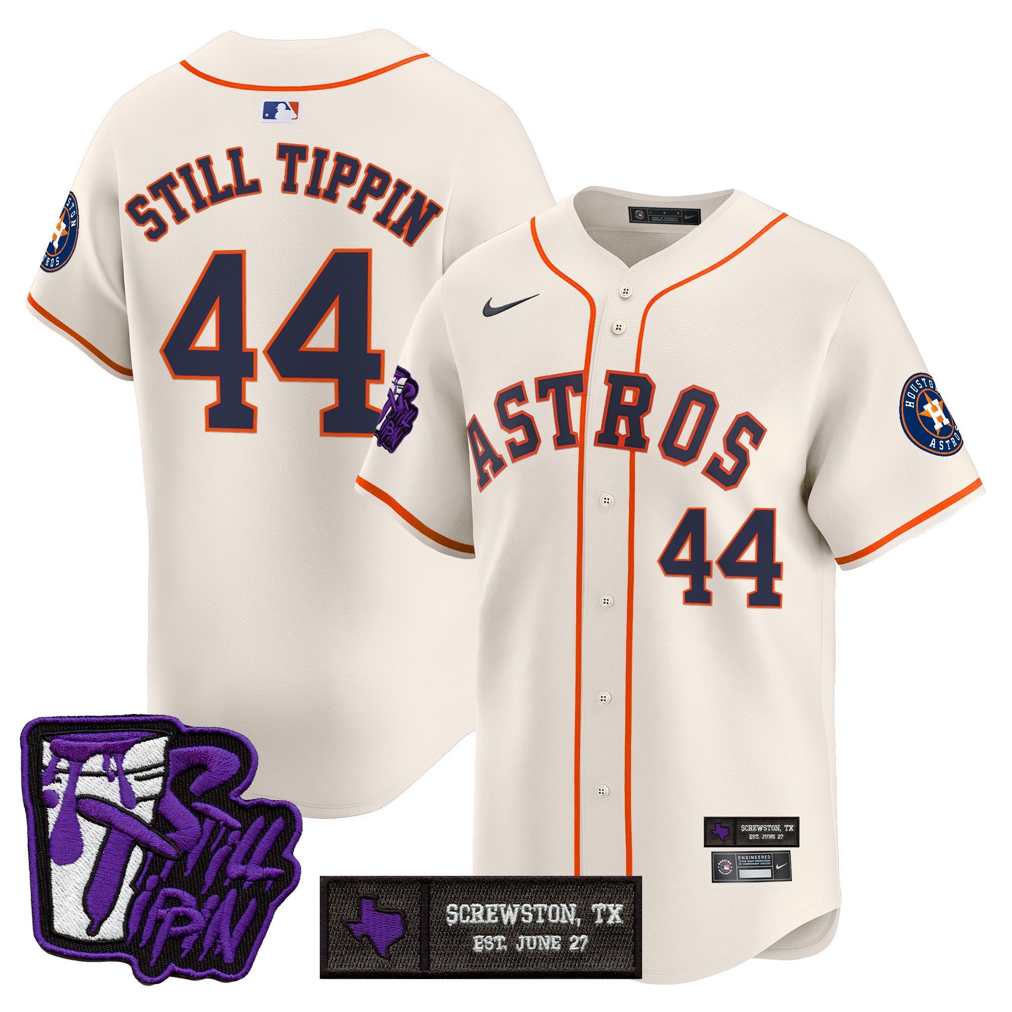 HOU DJ Screw Still Tippin Purple Patch Vapor Premier Limited Jersey - All Stitched