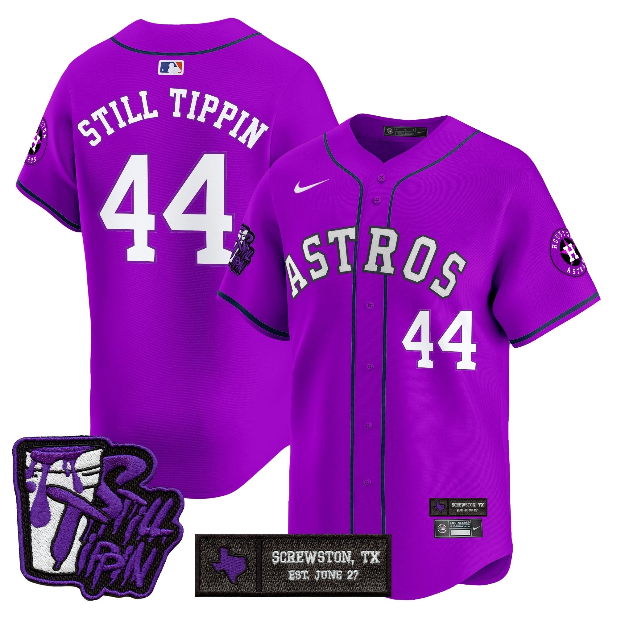 HOU DJ Screw Still Tippin Purple Patch Vapor Premier Limited Jersey - All Stitched