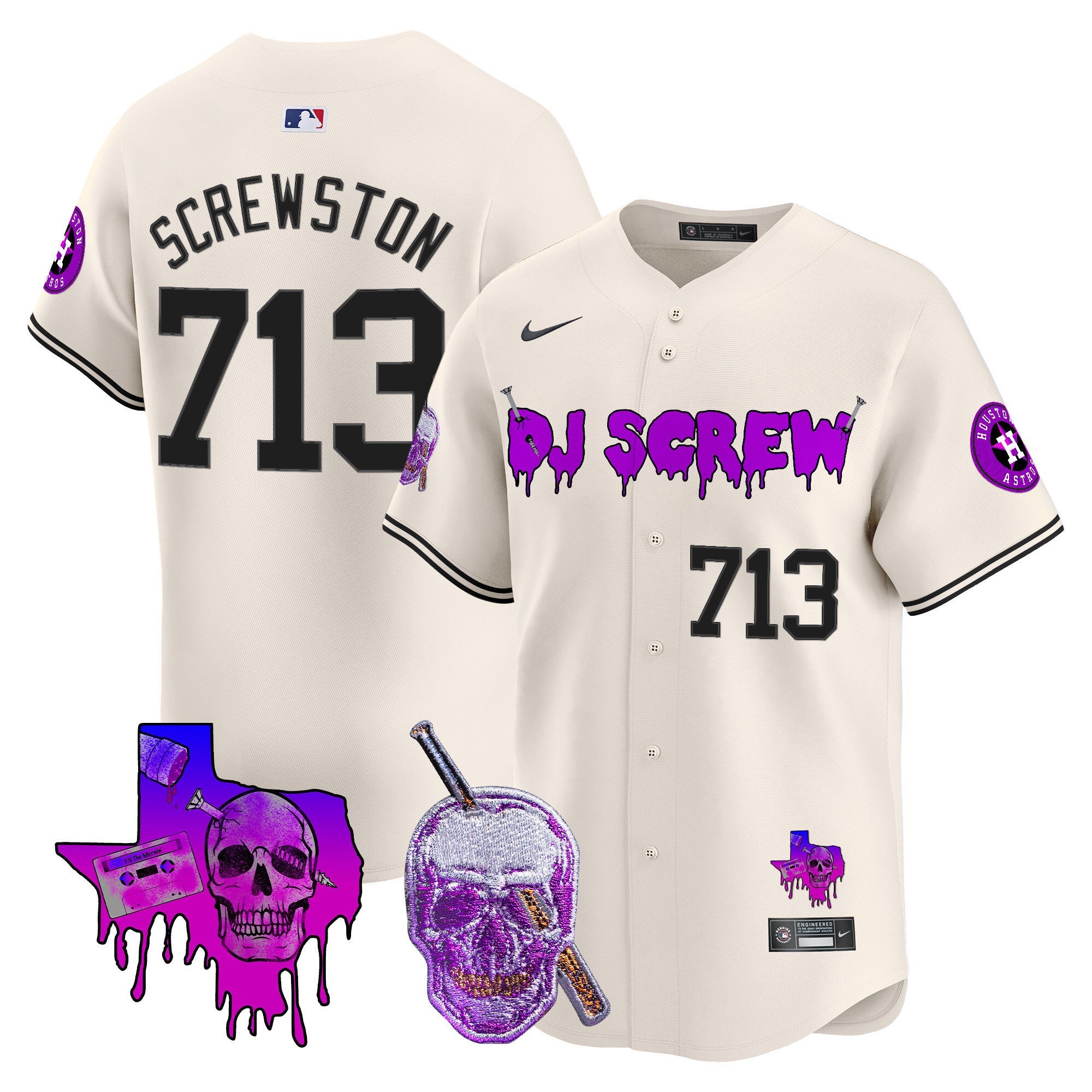 Astros DJ Screw Vapor Premier Limited Jersey - All Stitched