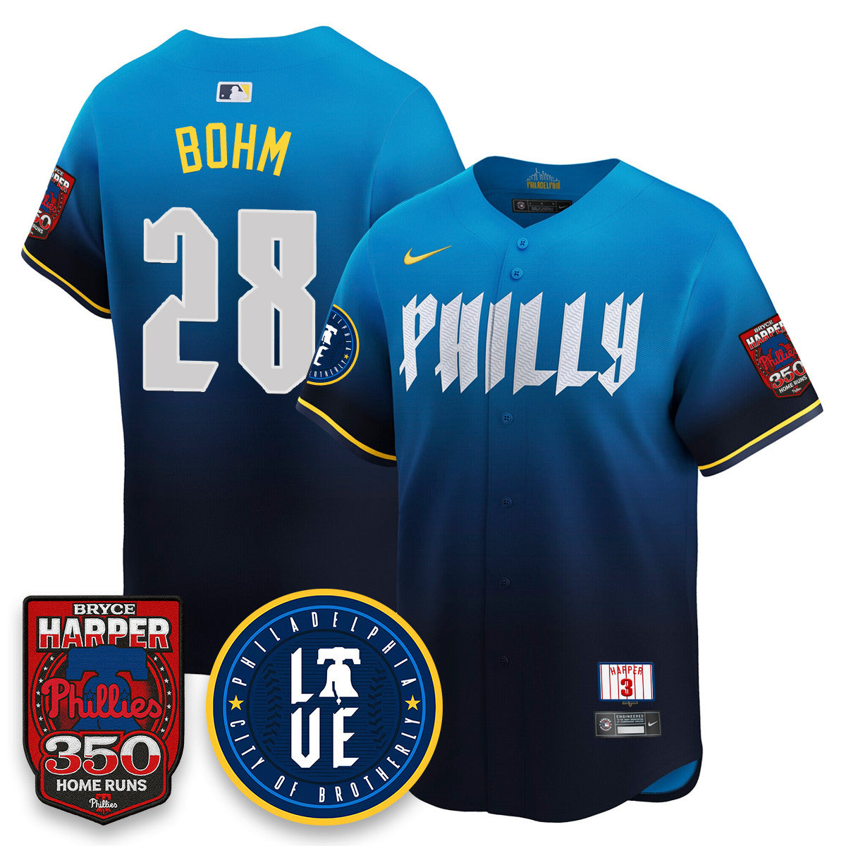 Bryce Harper PHI 350 Home Runs Jersey - All Stitched