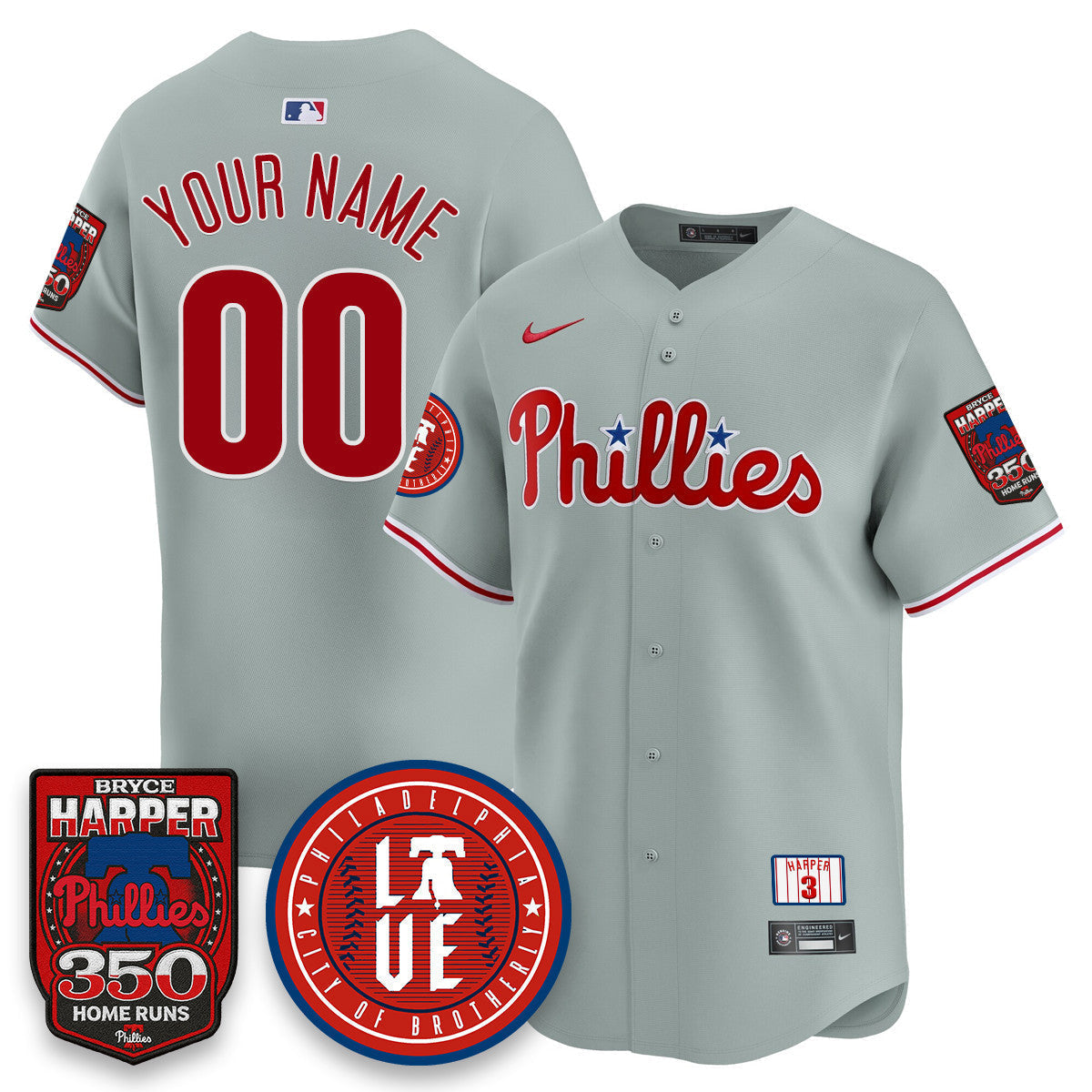 Bryce Harper PHI 350 Home Runs Jersey - All Stitched