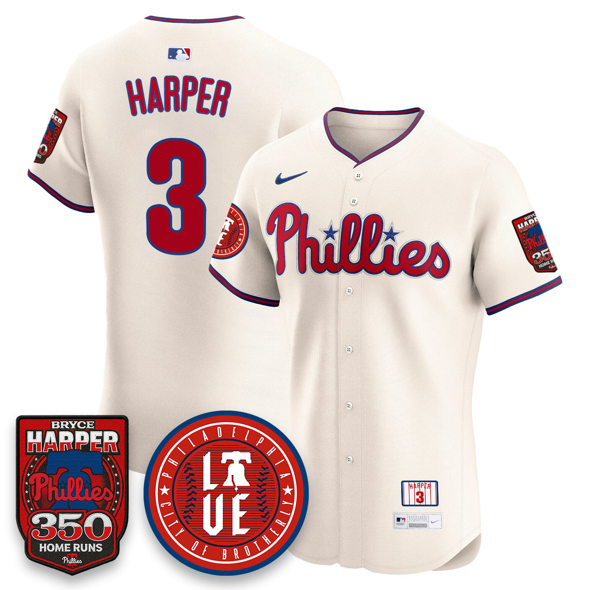 Bryce Harper PHI 350 Home Runs Jersey - All Stitched