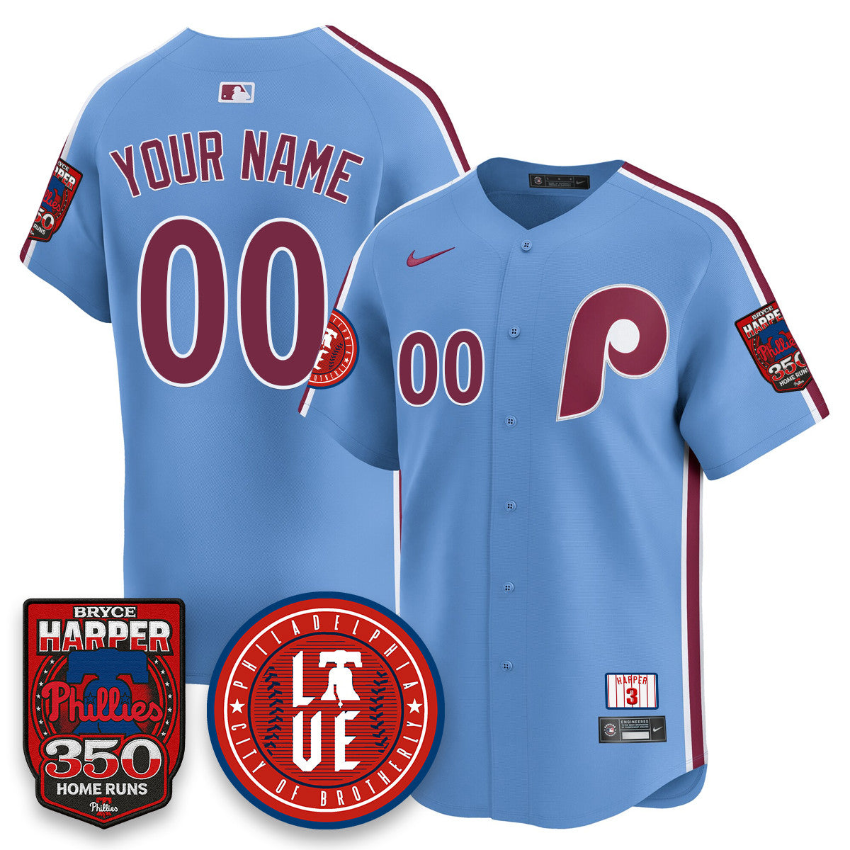 Bryce Harper PHI 350 Home Runs Jersey - All Stitched